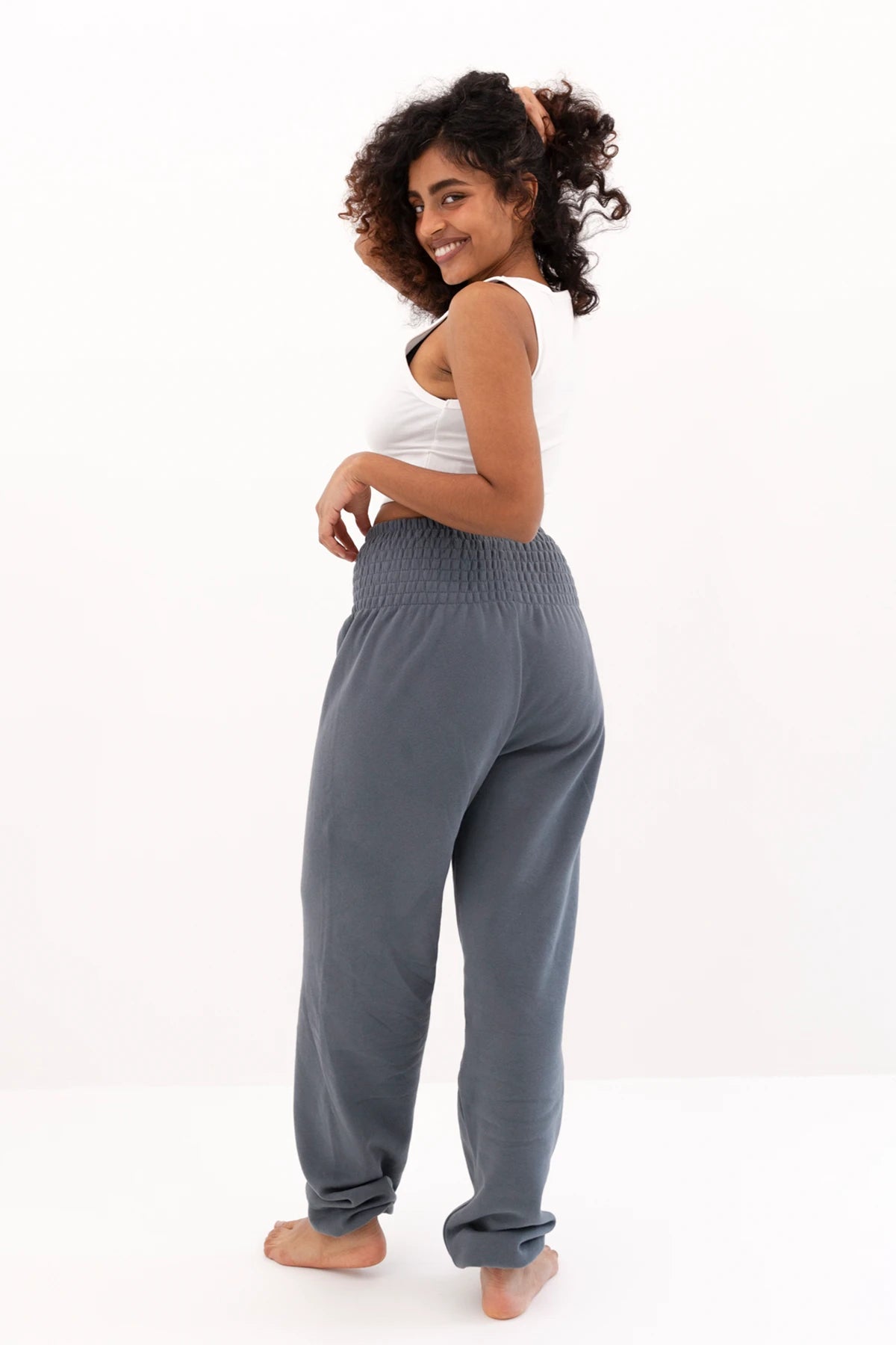 Pantalón harén cálido loungewear antracita