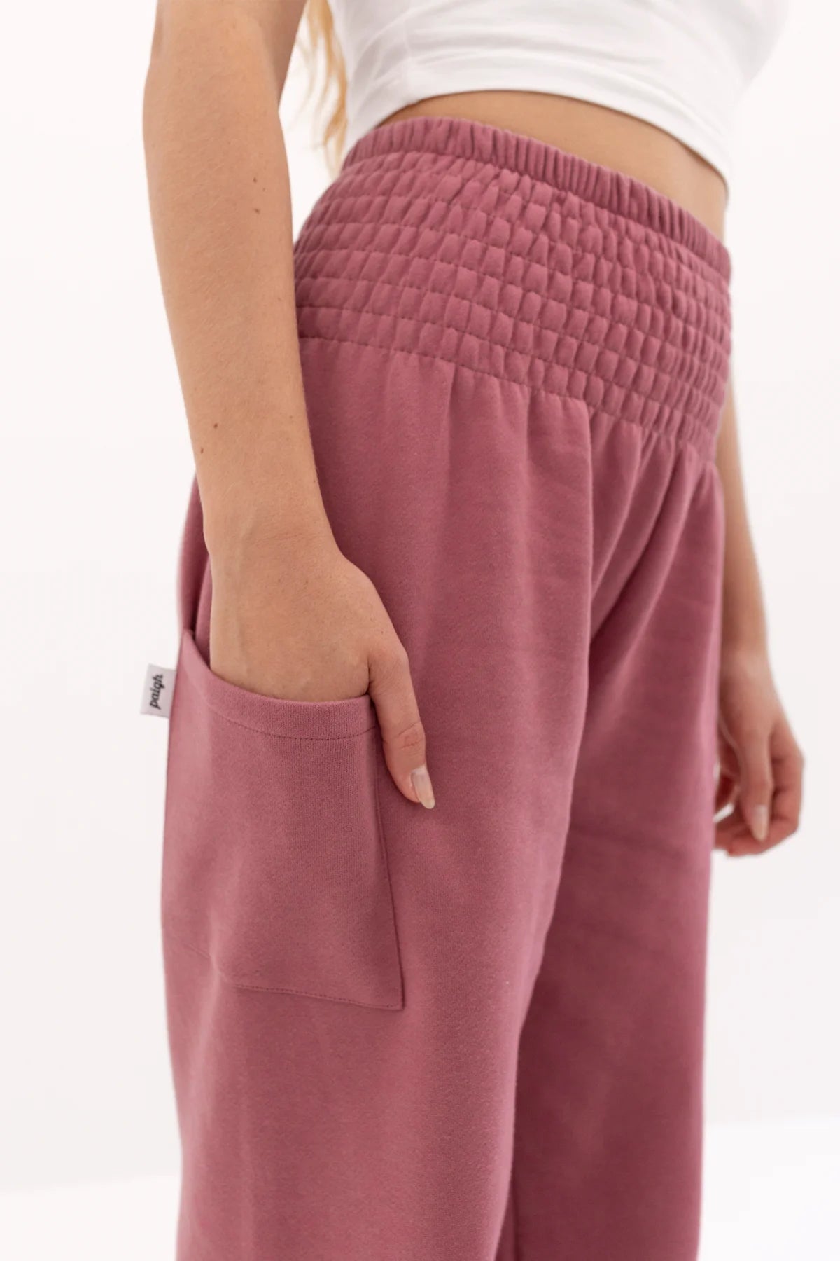 Pantalones bombachos cálidos loungewear rojo frambuesa