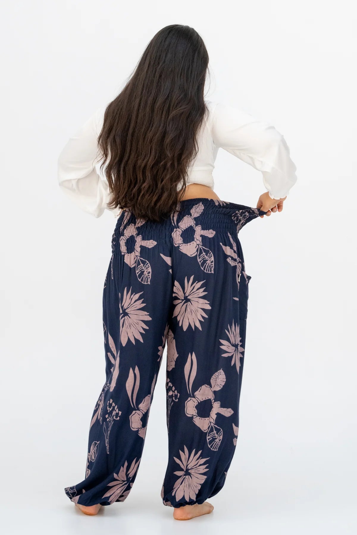 Haremshose Wasserlilie Dunkelblau Plus Size
