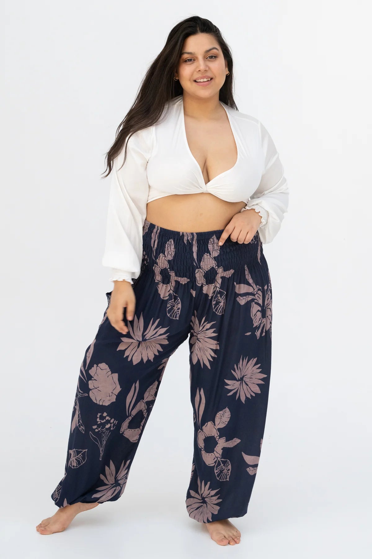 Haremshose Wasserlilie Dunkelblau Plus Size
