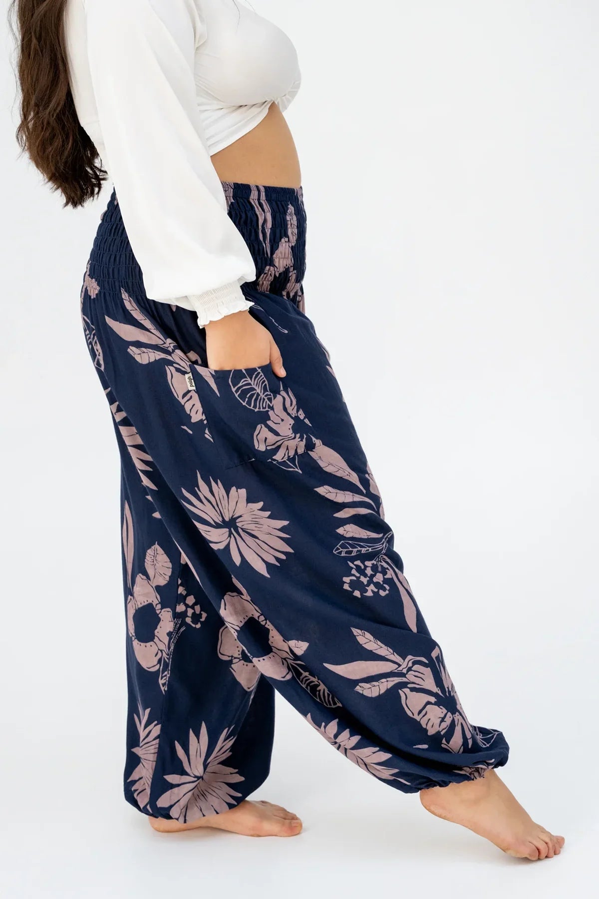 Haremshose Wasserlilie Dunkelblau Plus Size