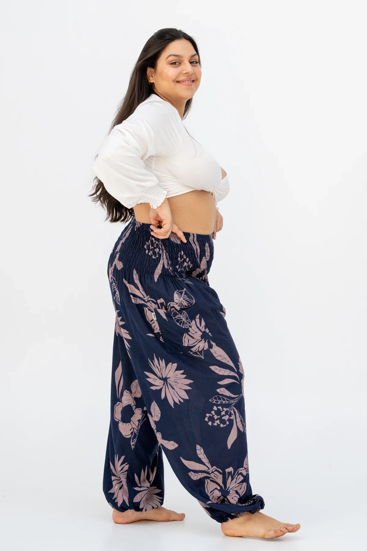 Haremshose Wasserlilie Dunkelblau Plus Size