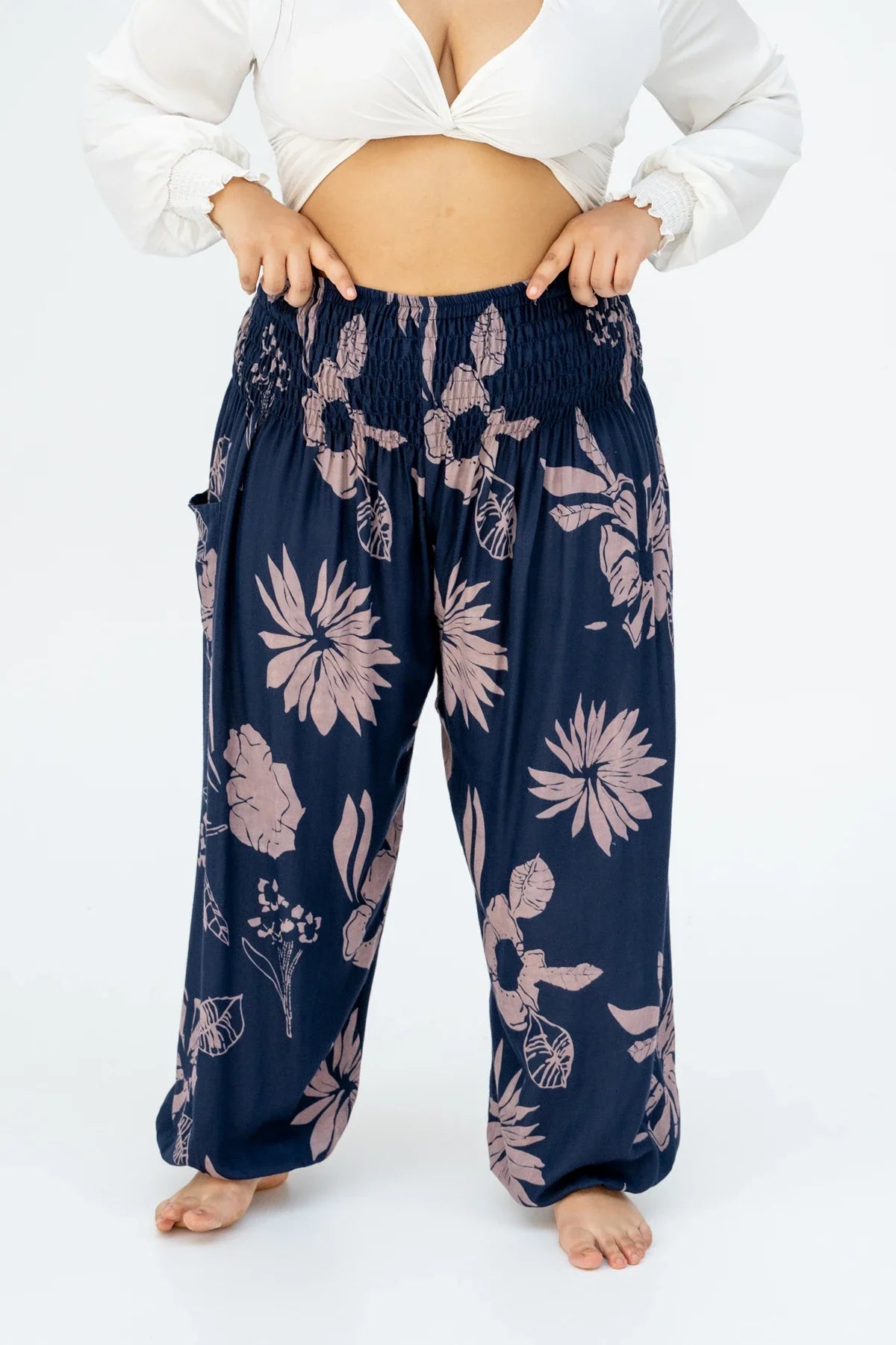 Haremshose Wasserlilie Dunkelblau Plus Size