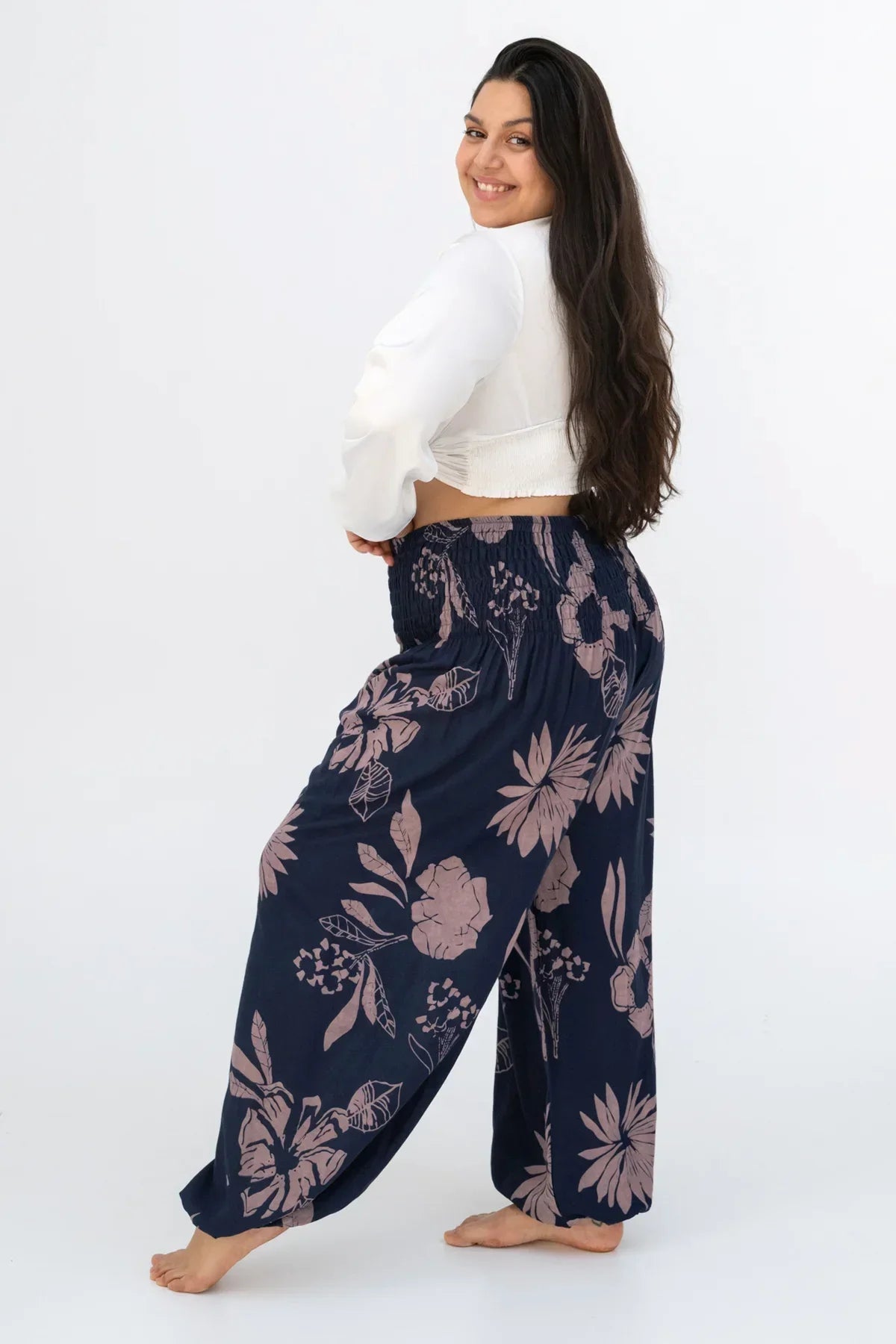 Haremshose Wasserlilie Dunkelblau Plus Size
