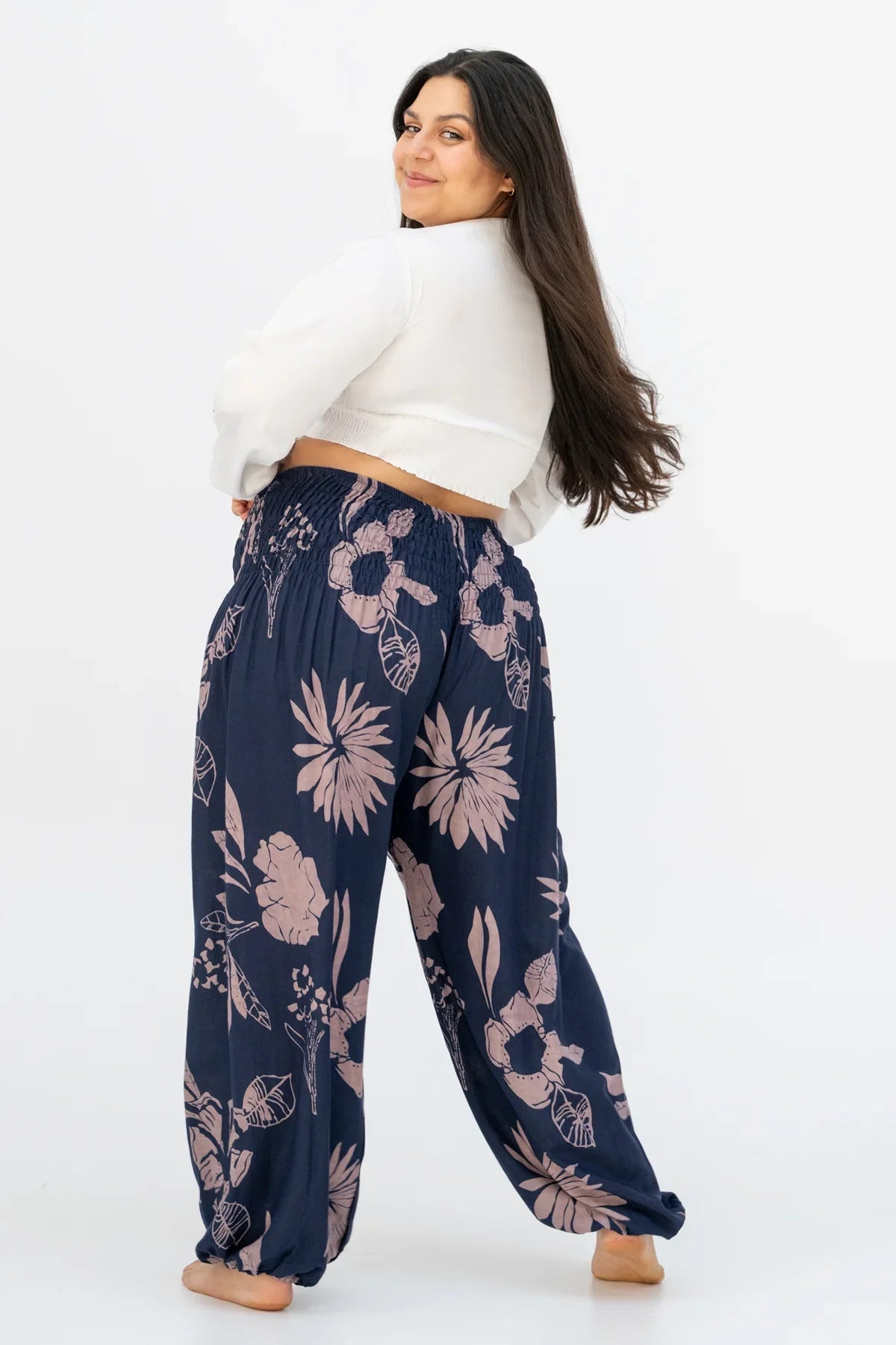 Haremshose Wasserlilie Dunkelblau Plus Size