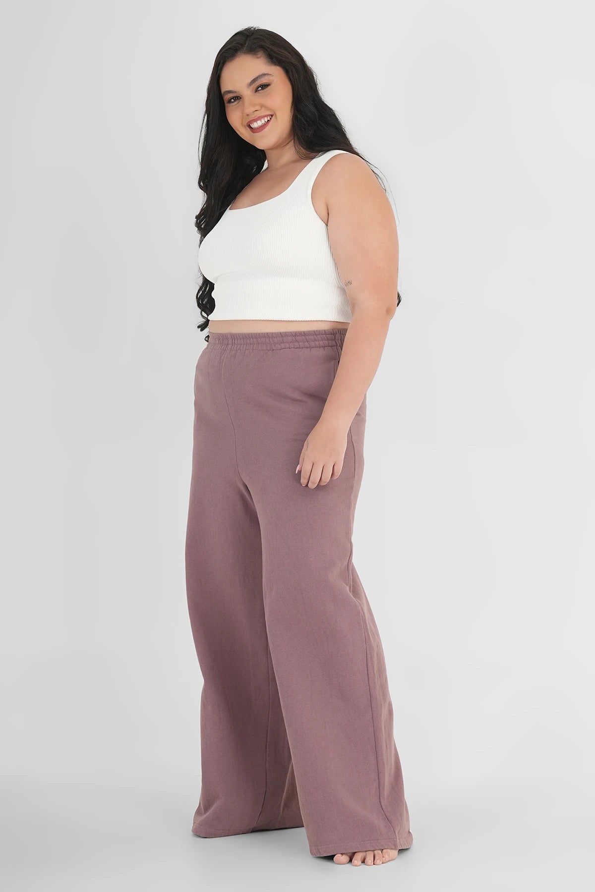 Sweatpants Straight Leg Plum Plus Size