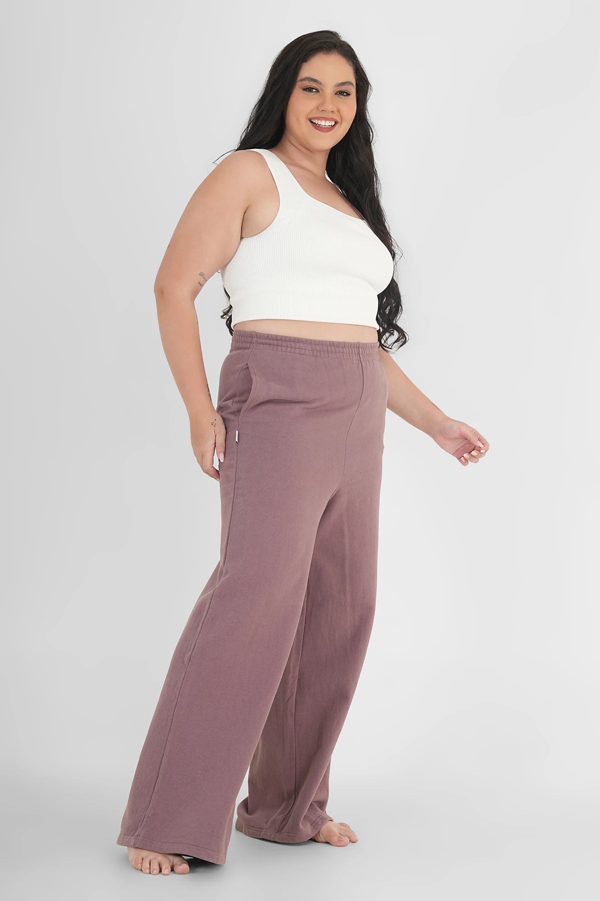 Sweatpants Straight Leg Plum Plus Size