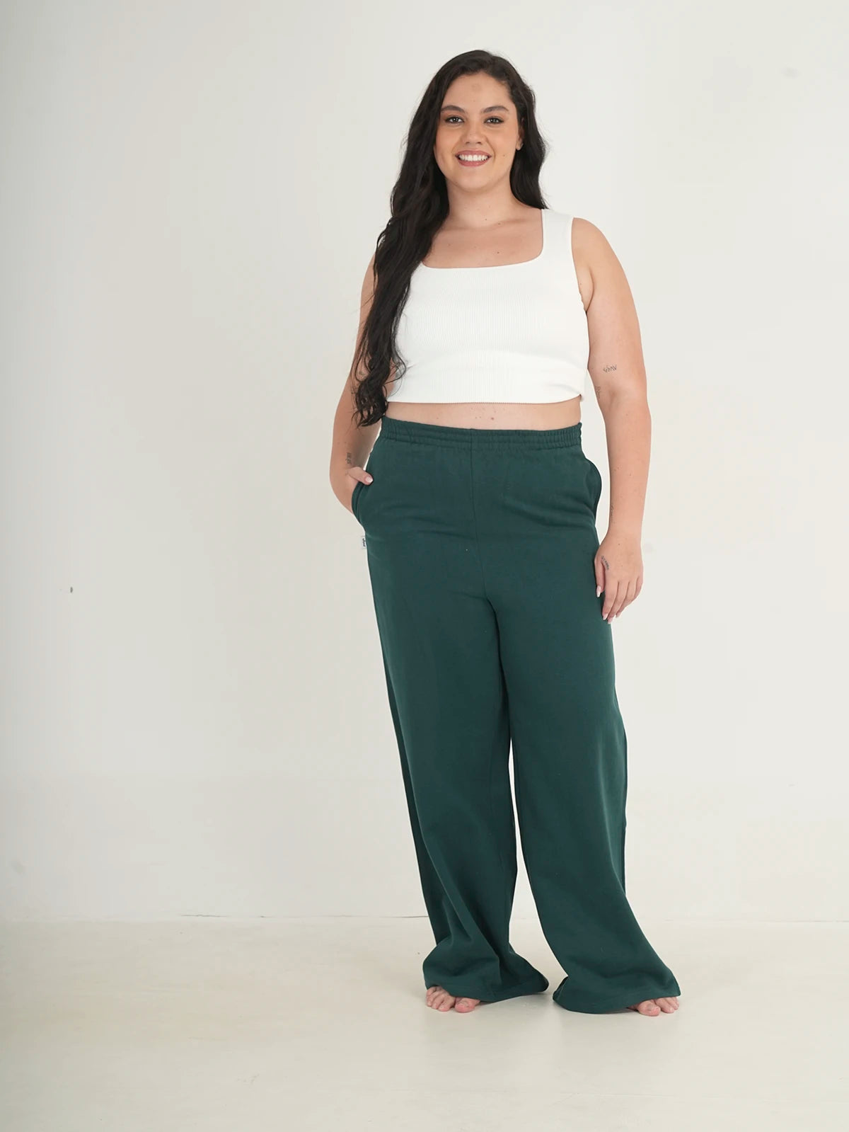 Sweatpants Straight Leg Deep Sea Plus Size