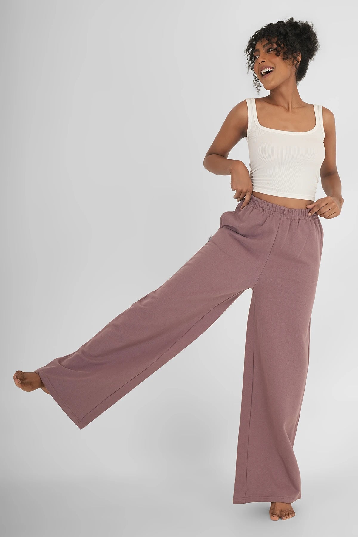 Sweatpants Straight Leg Pflaume