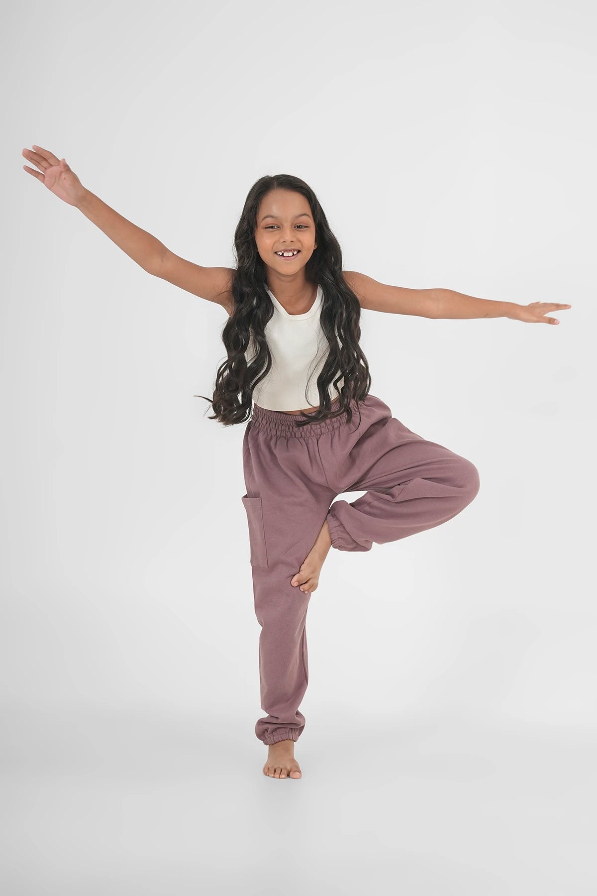 Kinder Warme Haremshose Pflaume