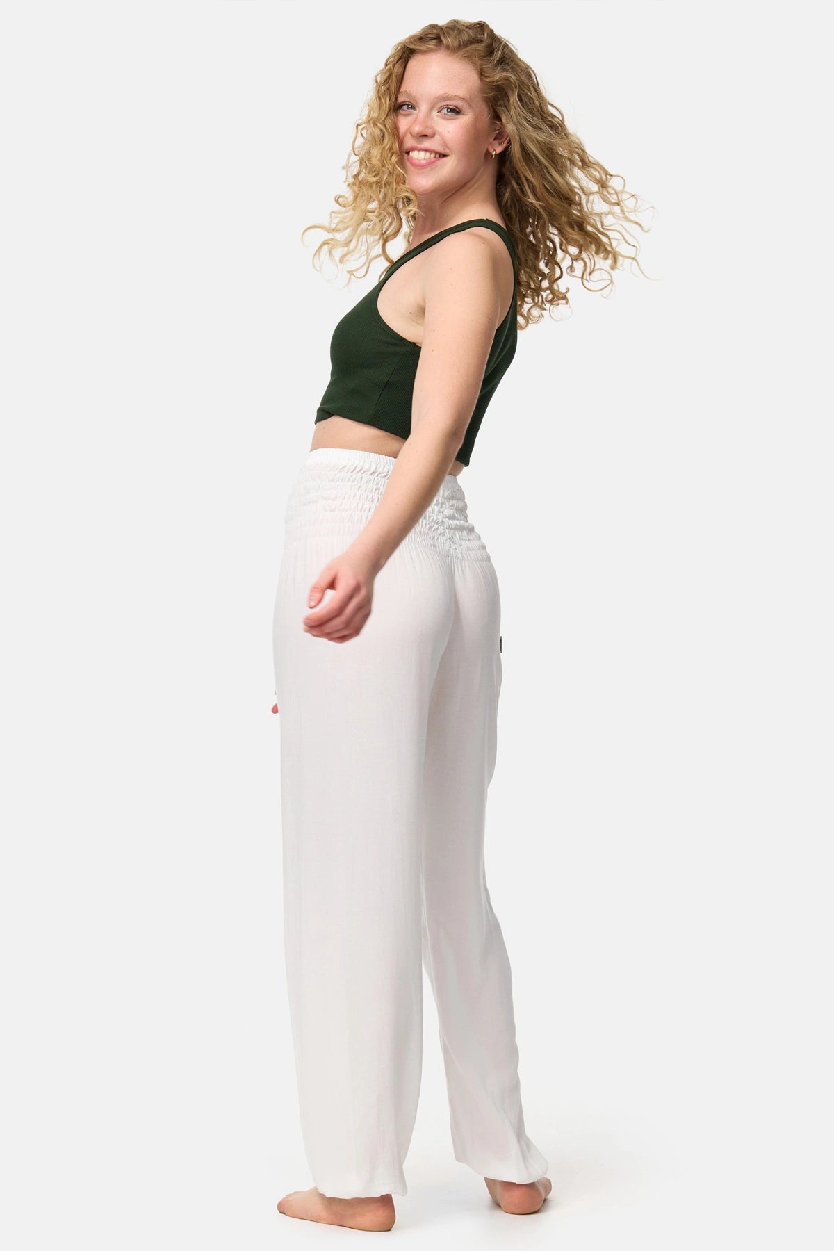 Pantaloni stile harem bianchi