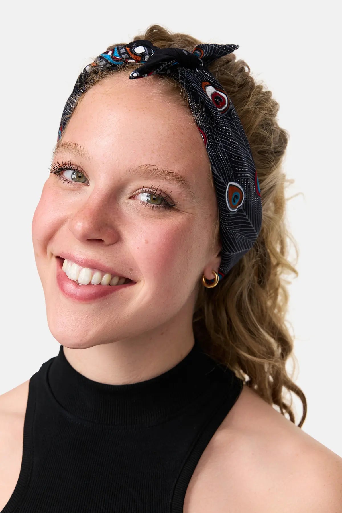 Bandana Nera Occhio di Pavone