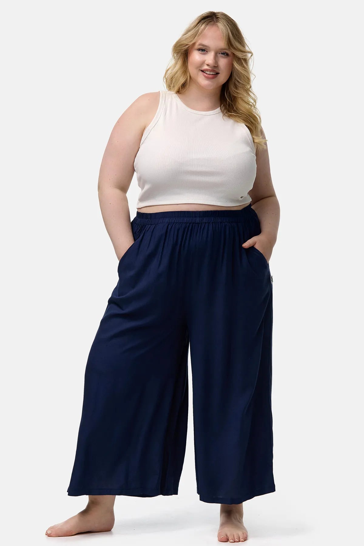 Jupe-culotte Bleu Foncé Grande Taille