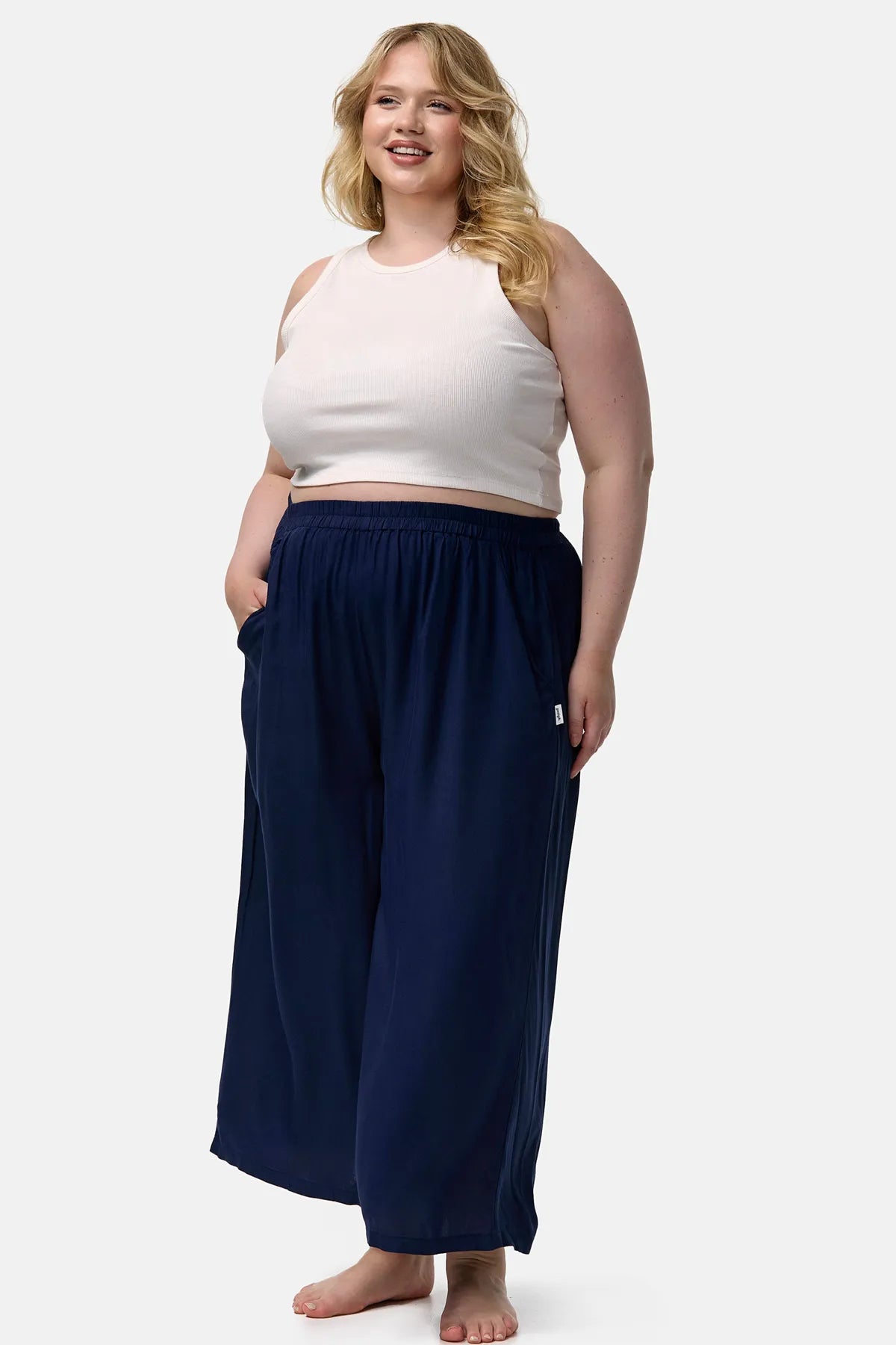 Jupe-culotte Bleu Foncé Grande Taille