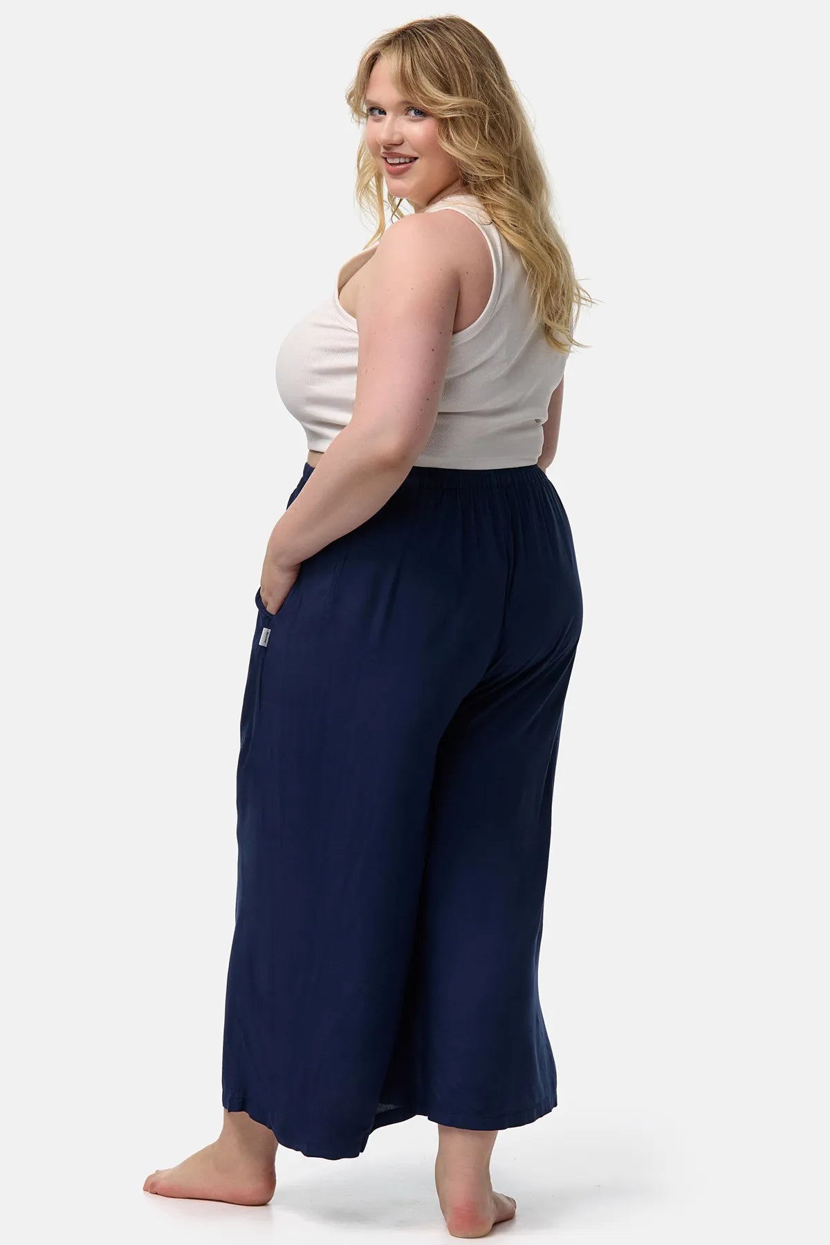 Jupe-culotte Bleu Foncé Grande Taille