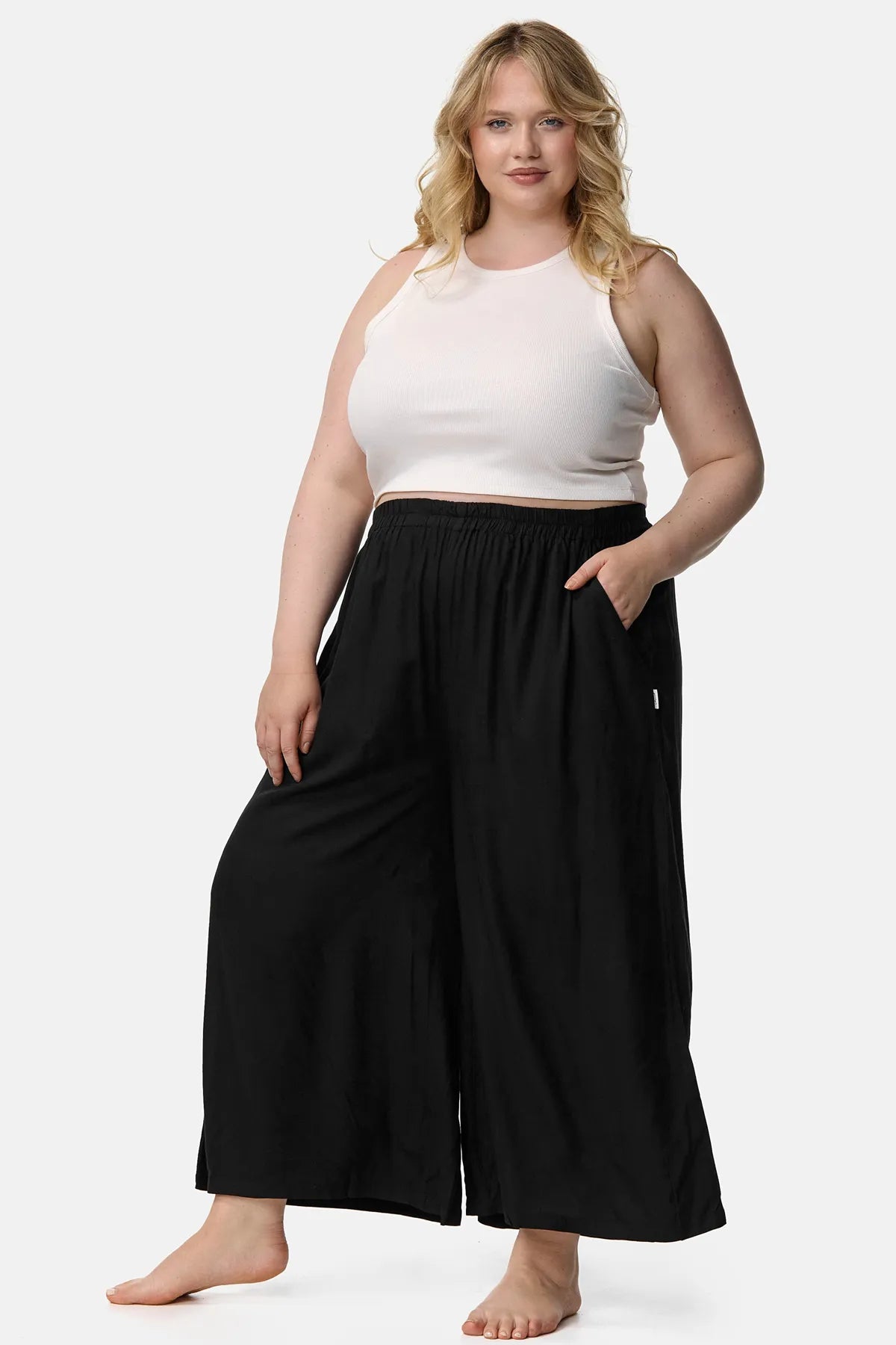 Culottes Black Plus Size