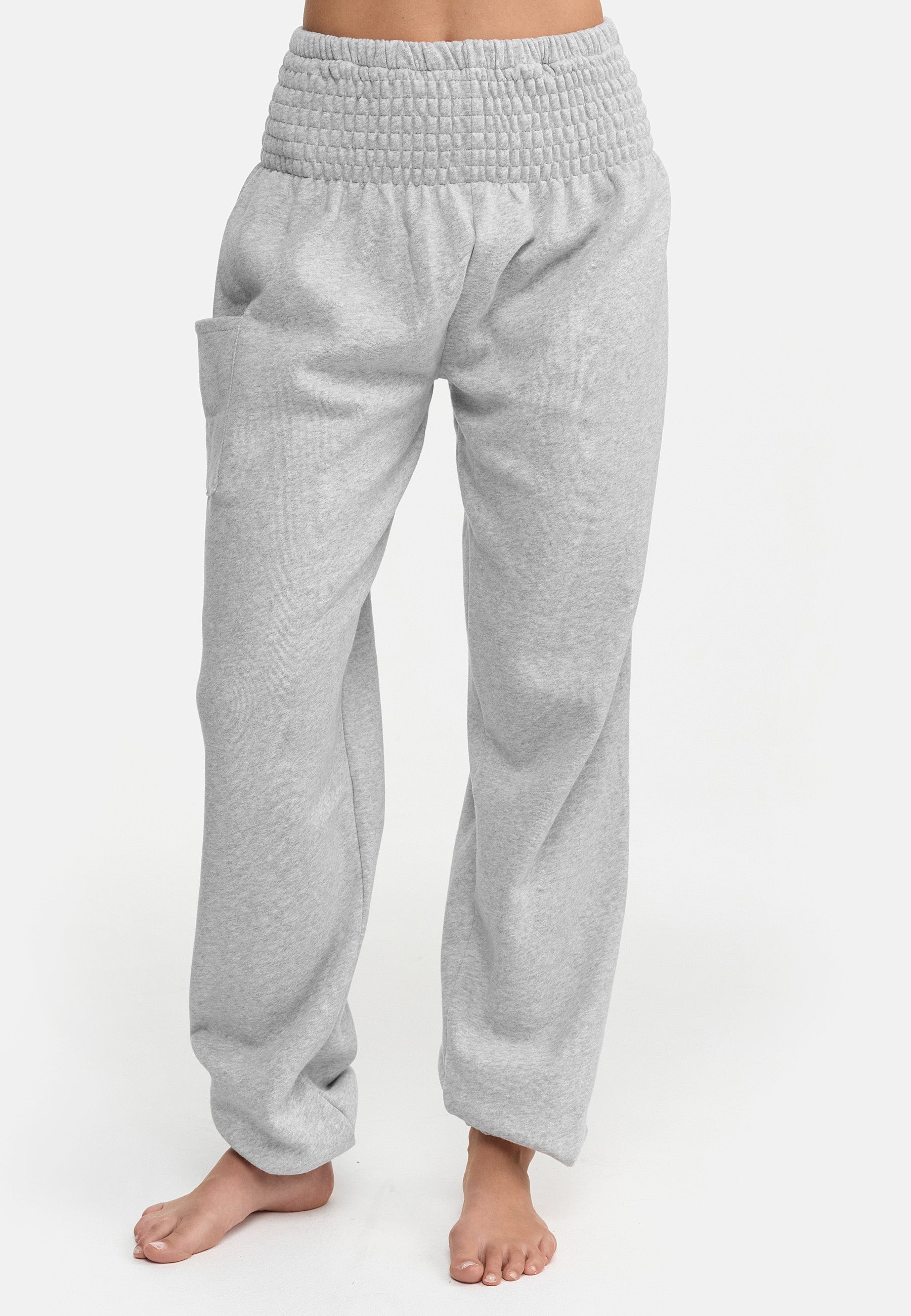 Pantalón harén cálido loungewear gris claro