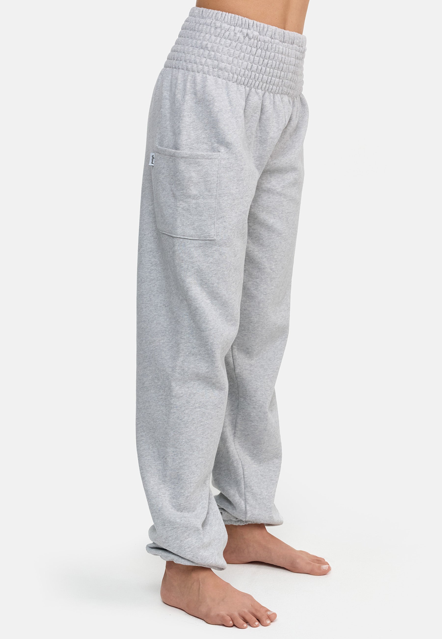 Pantalón harén cálido loungewear gris claro