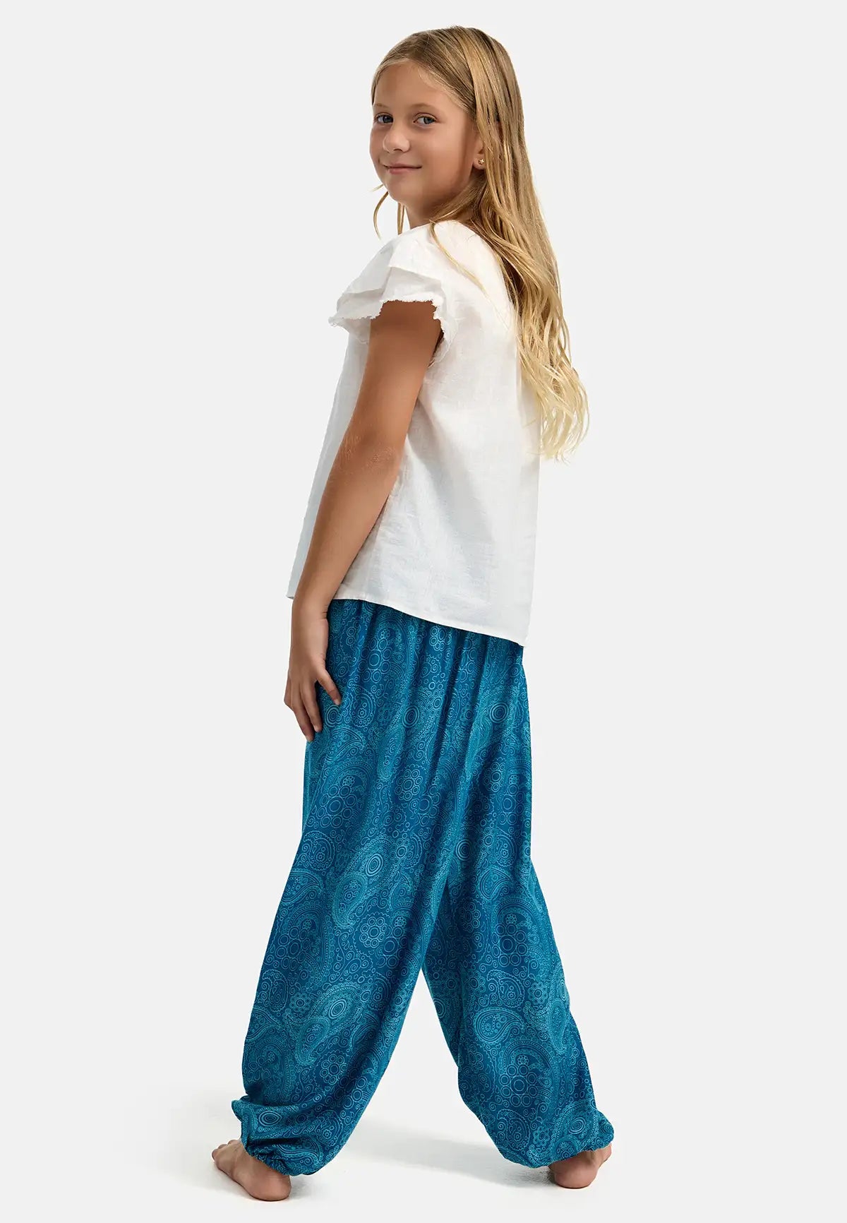 Sarouel Enfant Ornements Turquoise