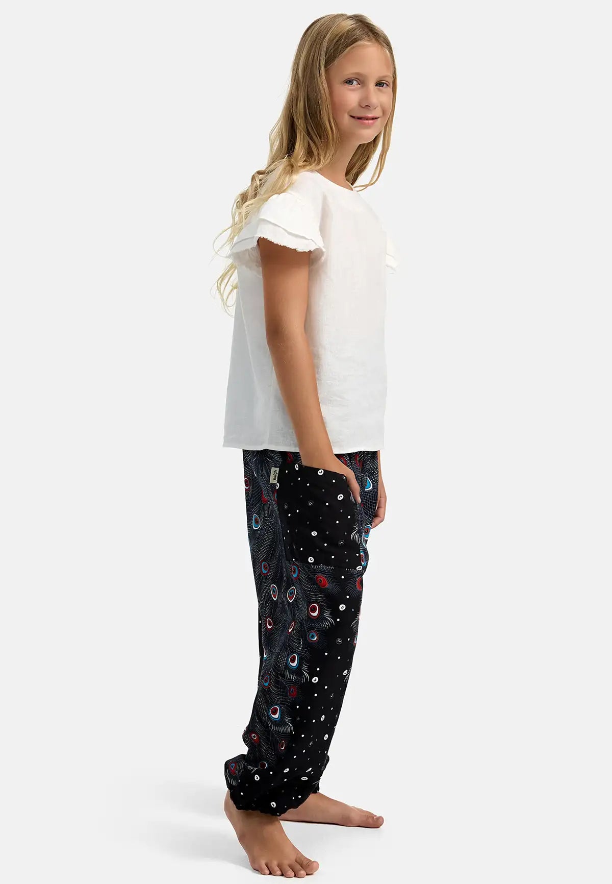 Sarouel Enfant Oeil de Paon Noir