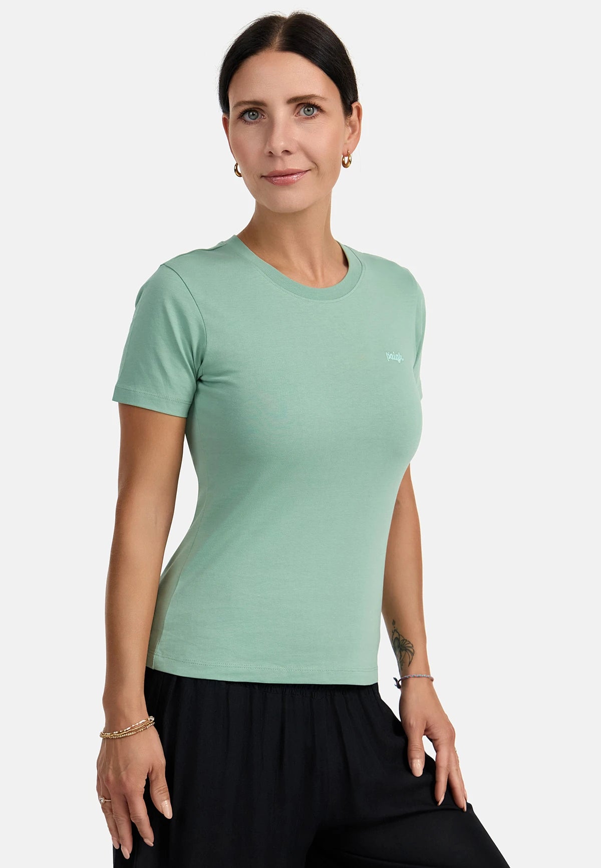 T-shirt ecologica verde salvia