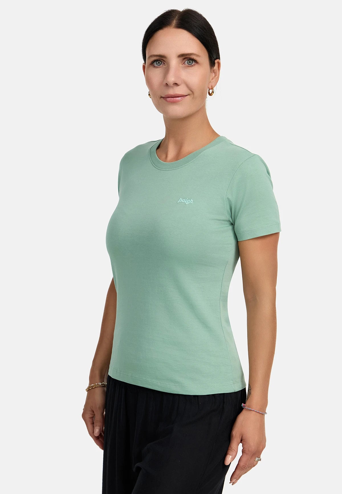 T-shirt ecologica verde salvia