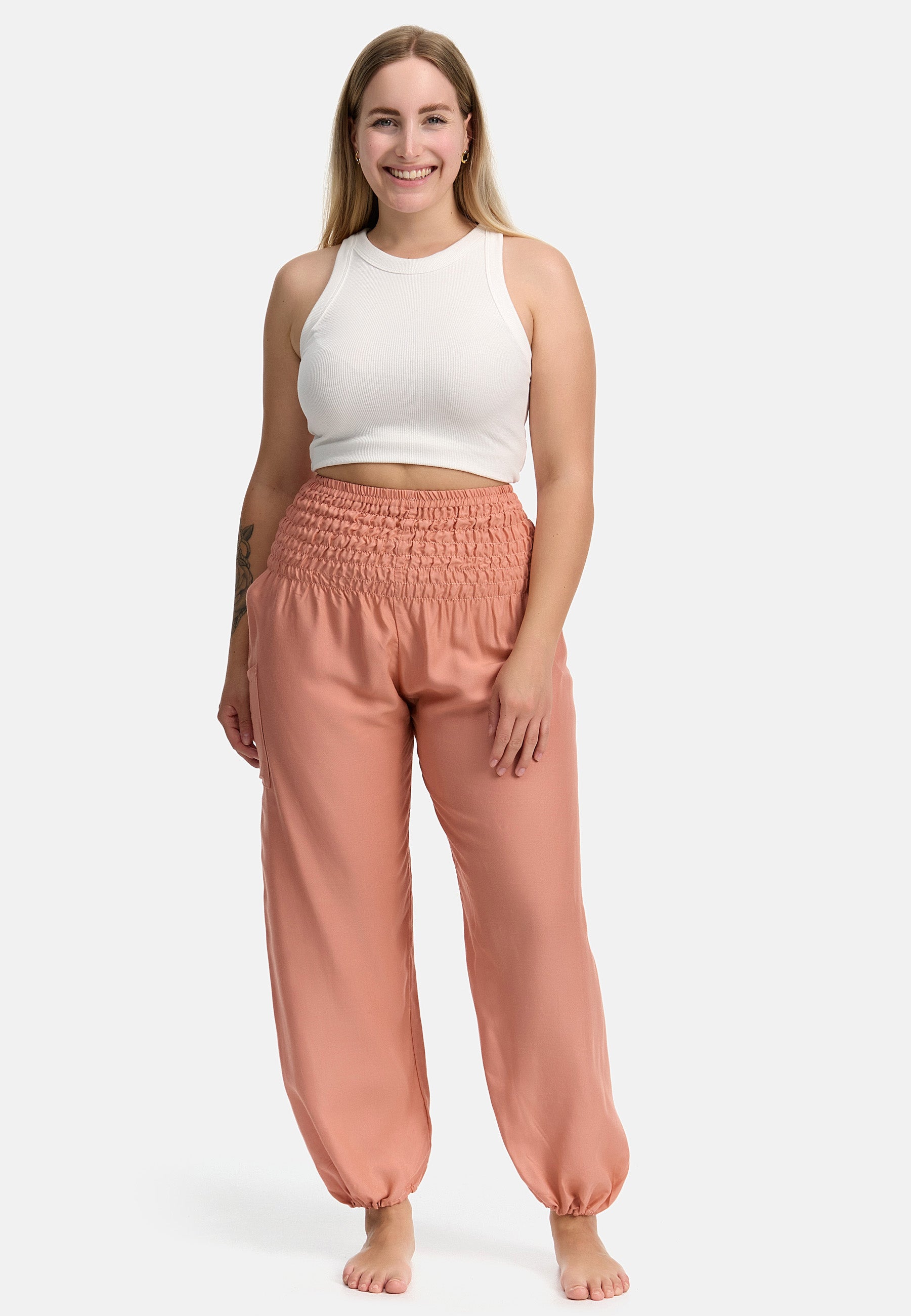 Sarouel vieux rose version courte