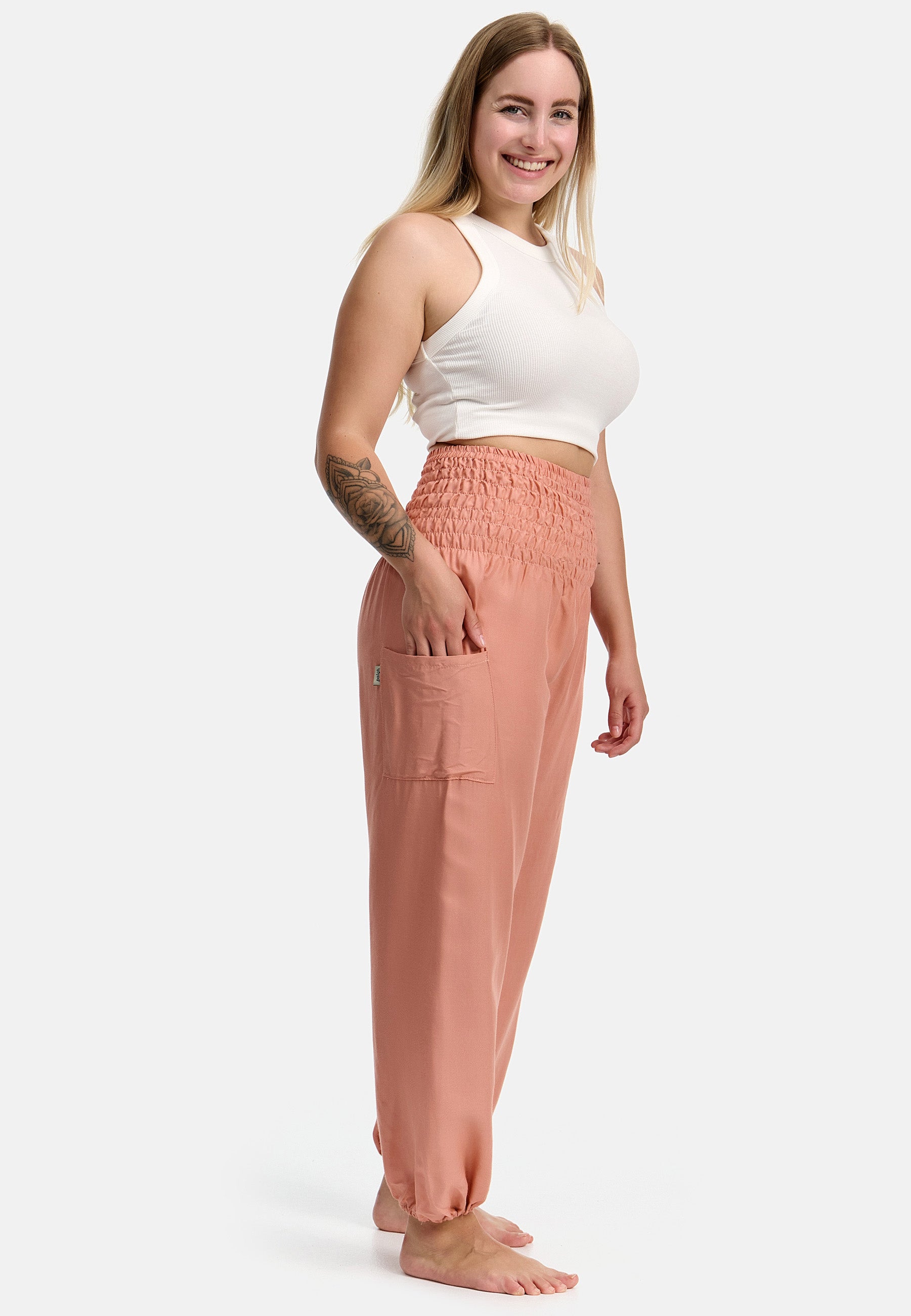 Sarouel vieux rose version courte