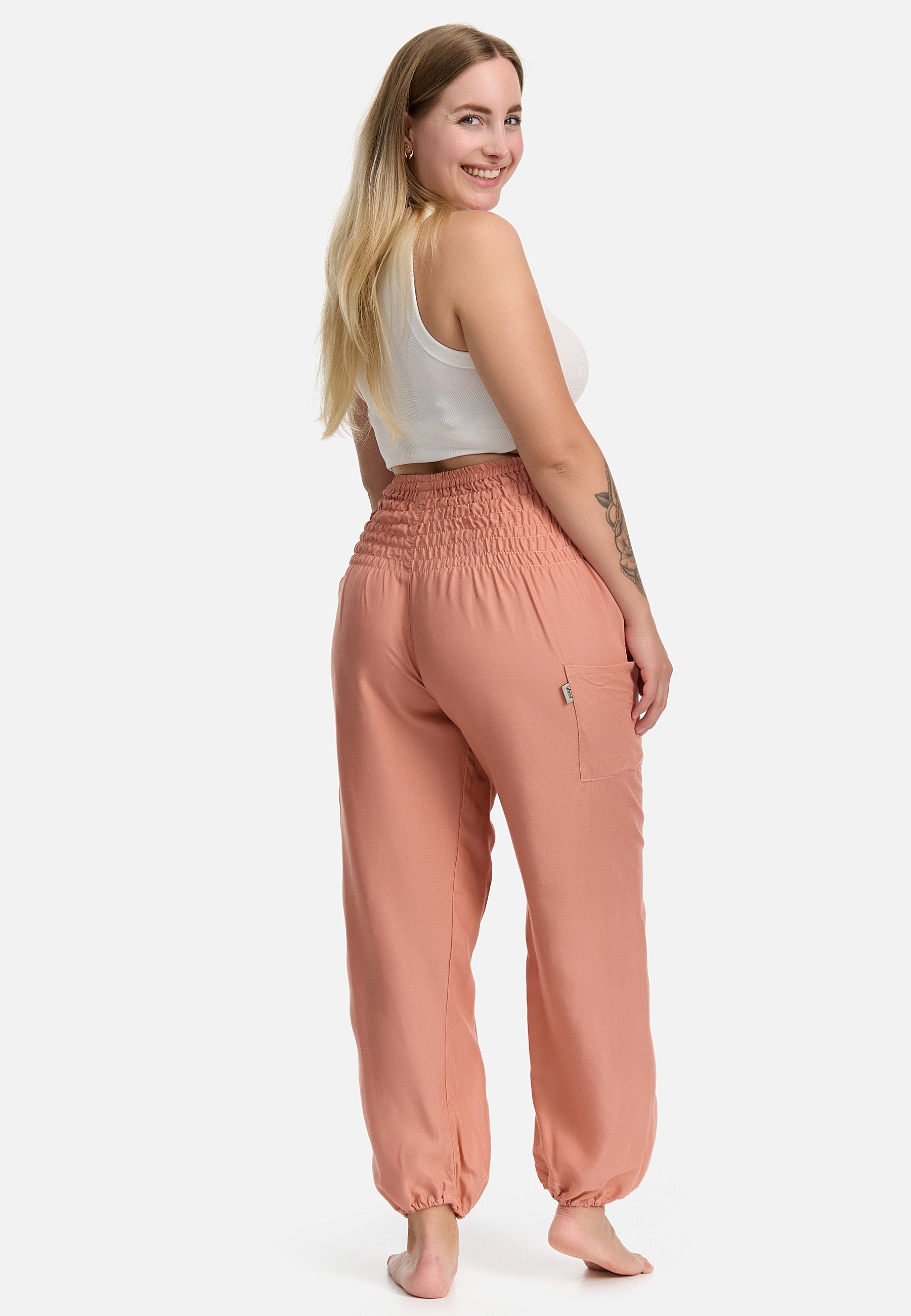 Sarouel vieux rose version courte