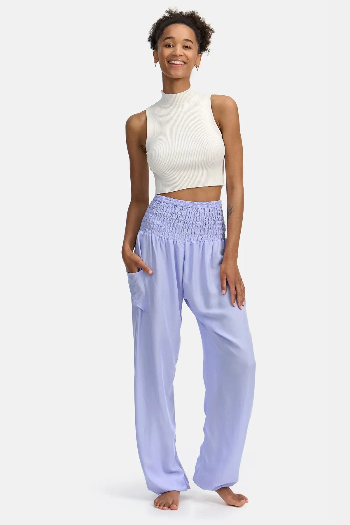 Calça Harem Lilás Versão Longa