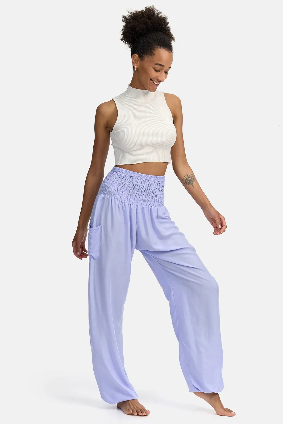 Calça Harem Lilás Versão Longa