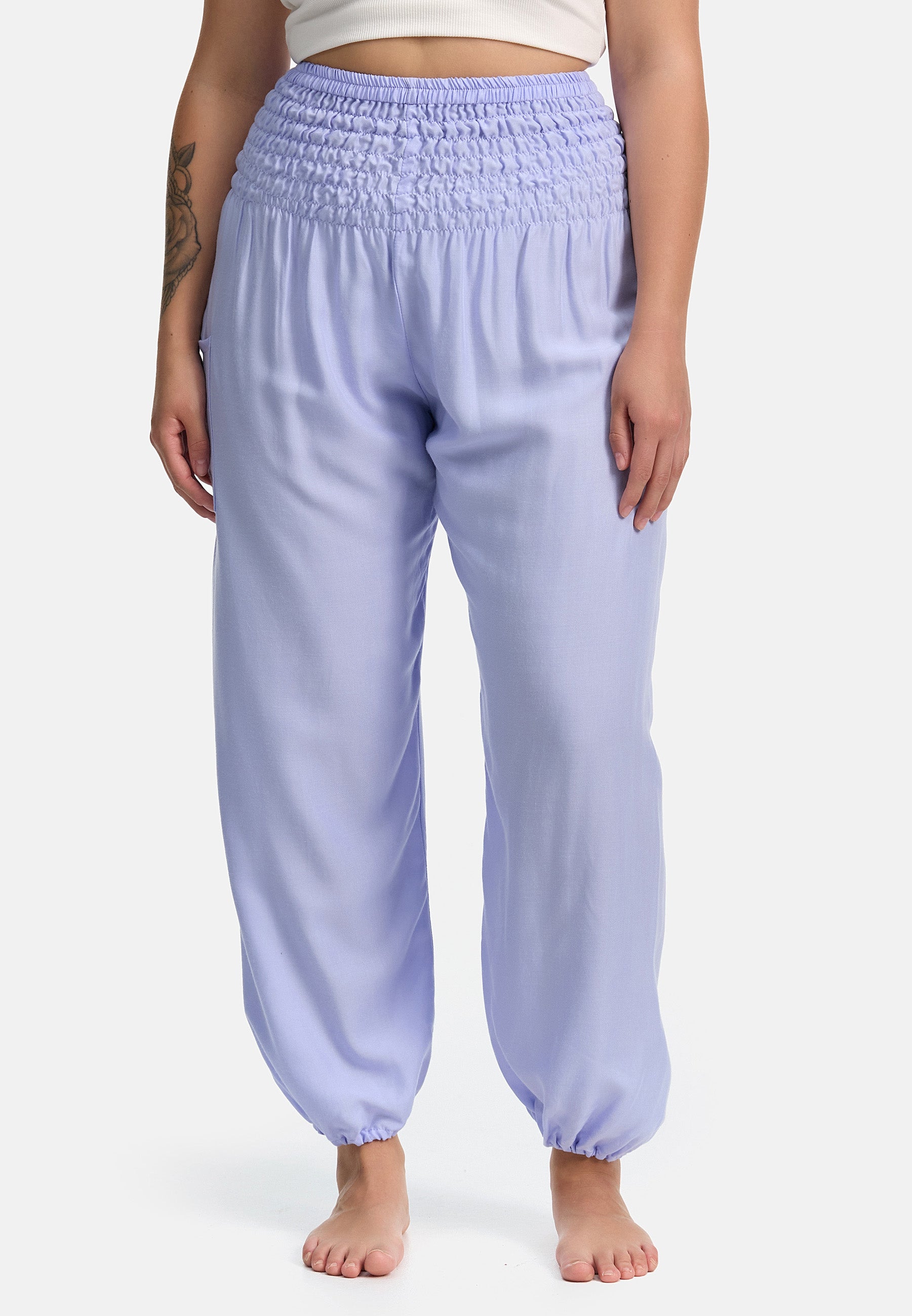 Sarouel lilas version courte