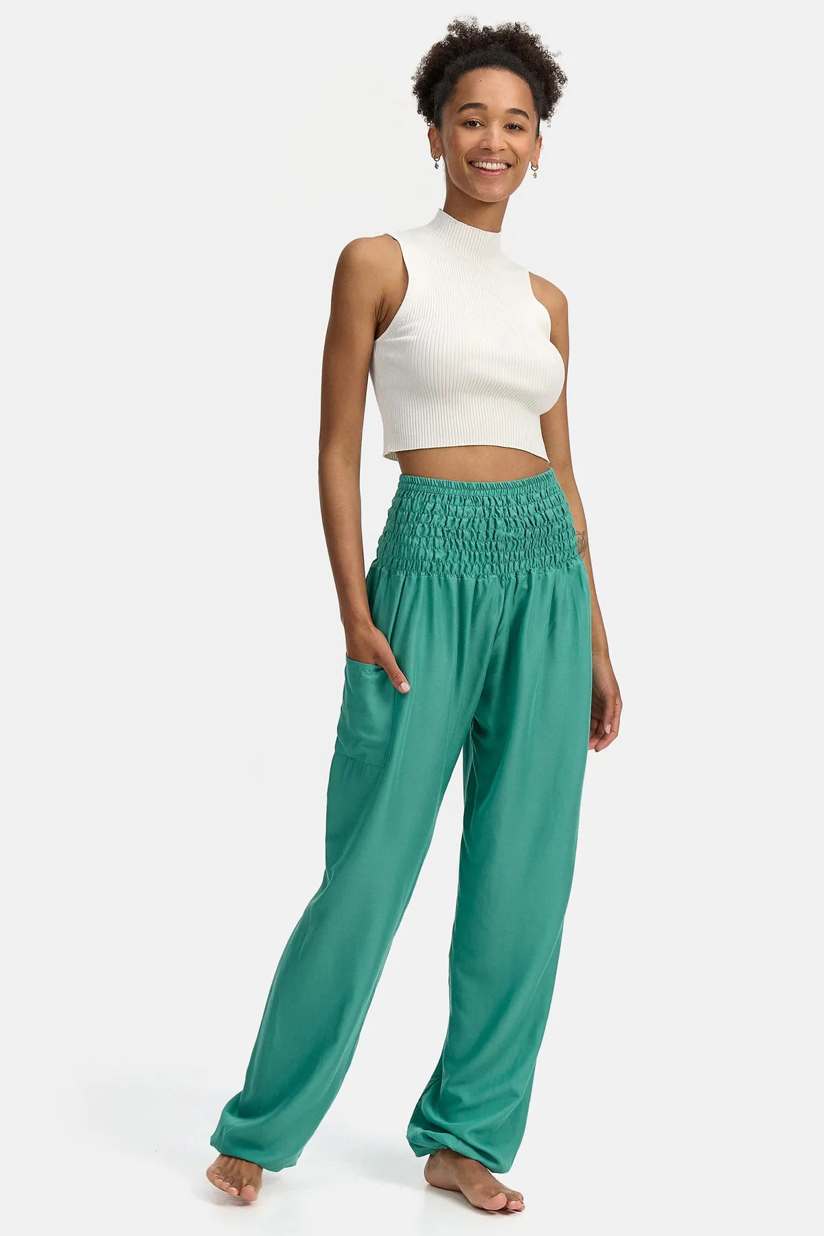 Sarouel vert menthe version longue