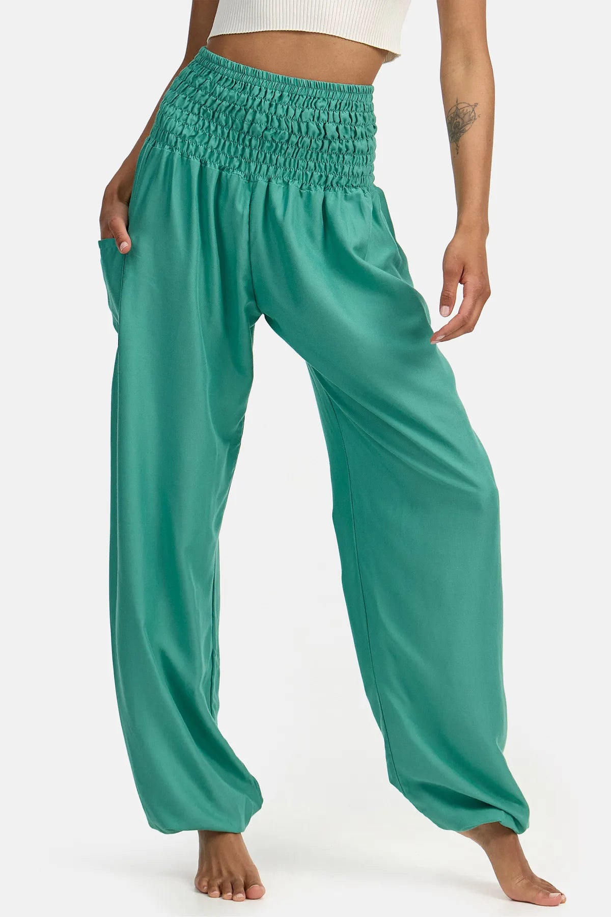 Sarouel vert menthe version longue