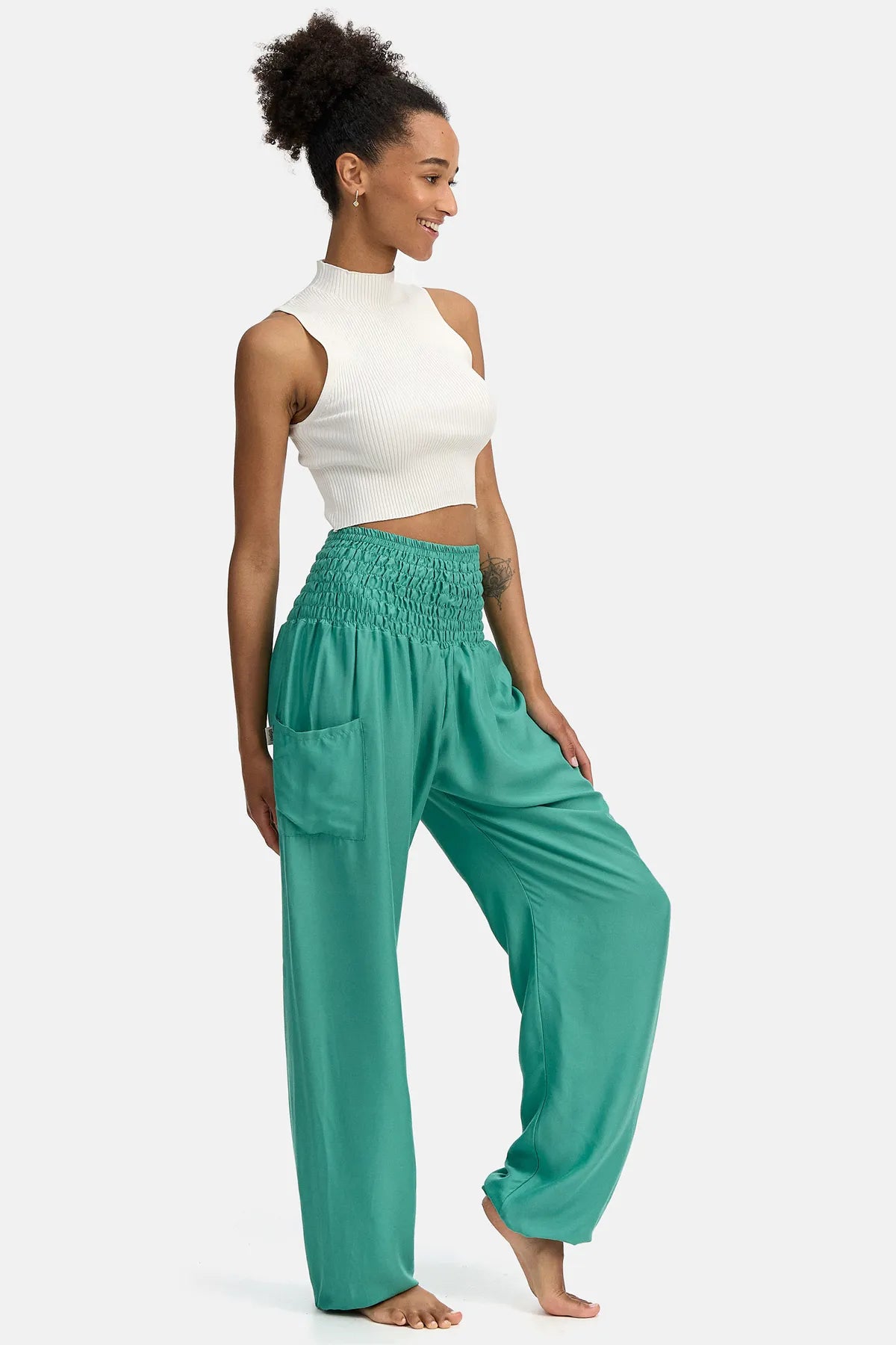 Sarouel vert menthe version longue