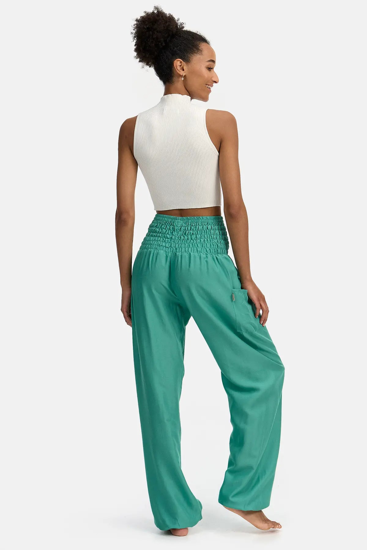 Sarouel vert menthe version longue