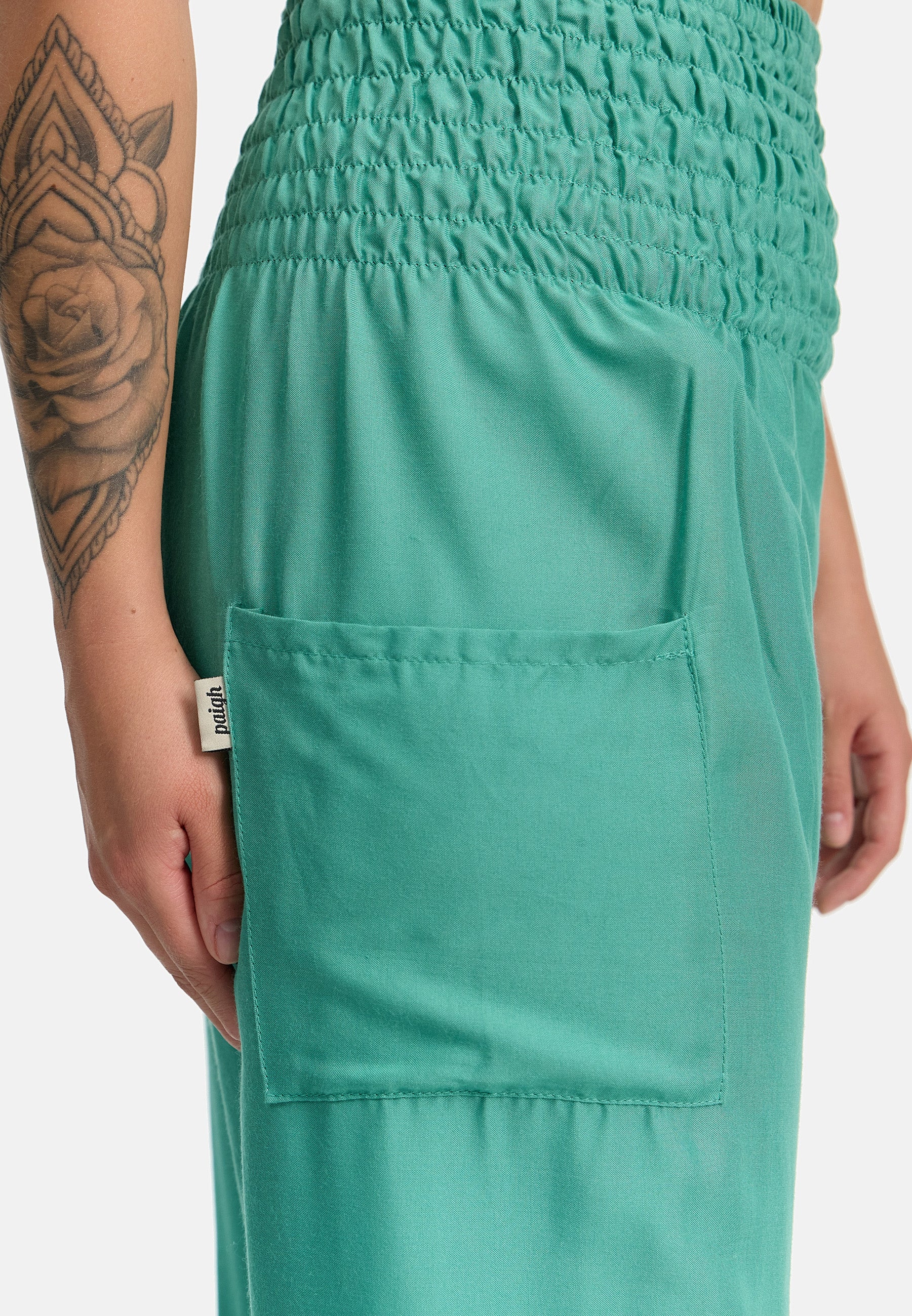 Sarouel vert menthe version courte