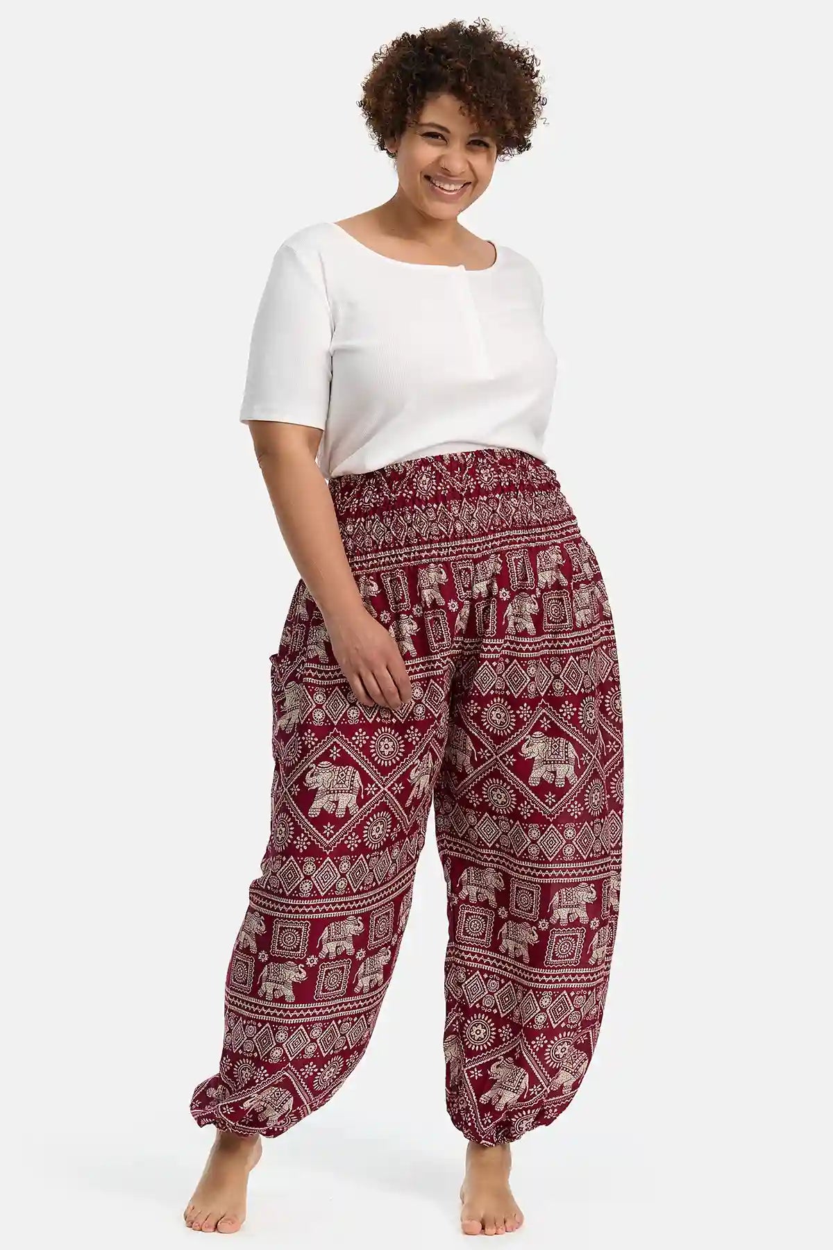 Sarouel Éléphant Rouge Grande Taille