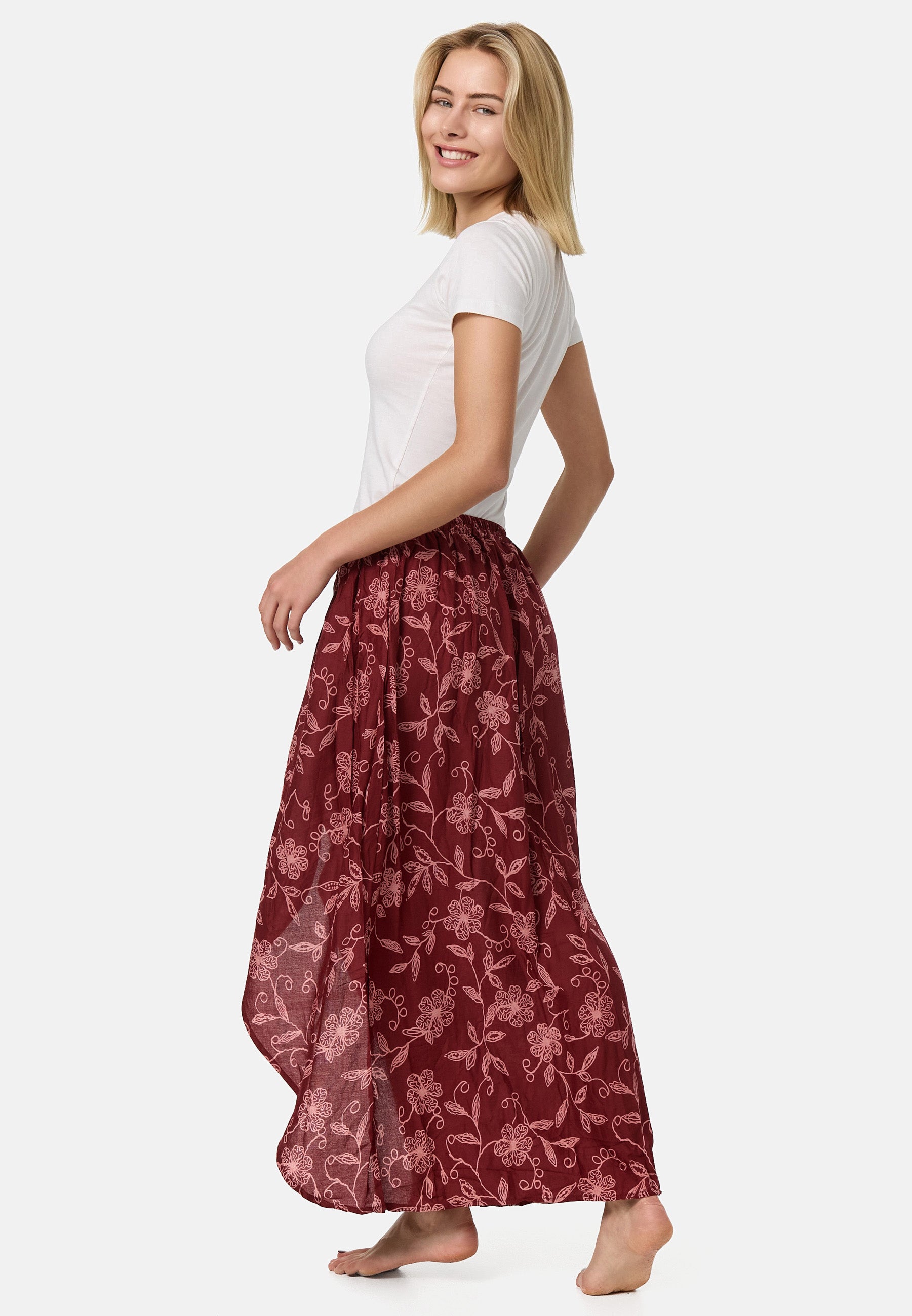 Jupe longue fleurs sauvages