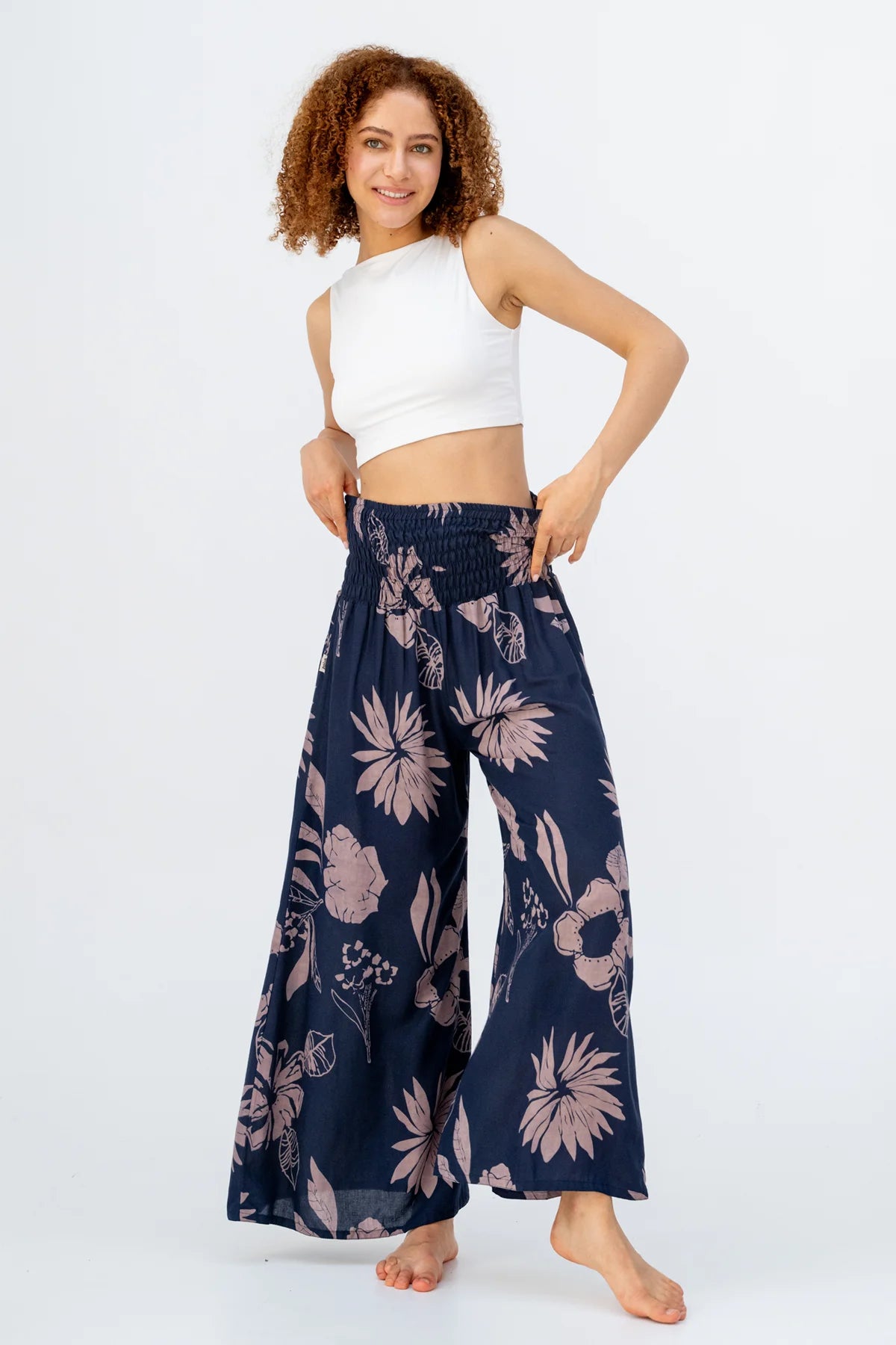 Palazzo Water Lily Dark Blue Short Version