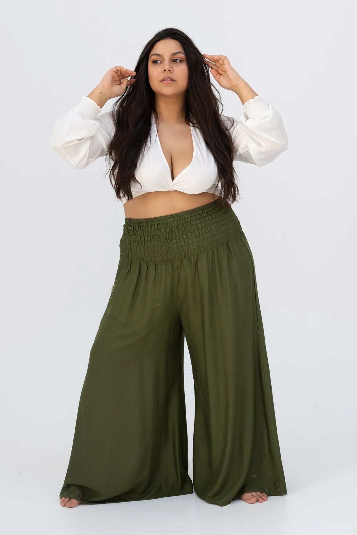 Palazzo Olive Plus Size