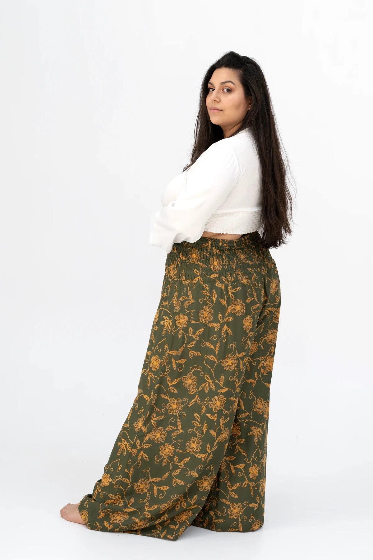 Palazzo Vert Olive Wildflower Taille Plus