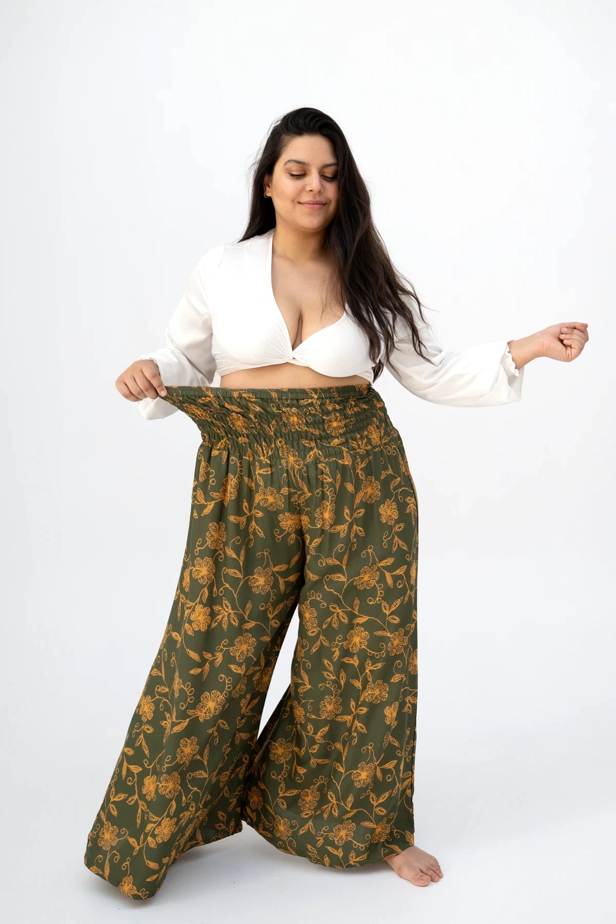 Palazzo Vert Olive Wildflower Taille Plus