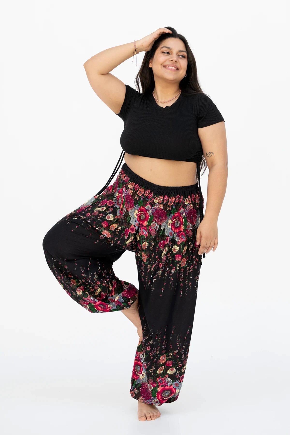 Sarouel tropical floral splendeur grande taille