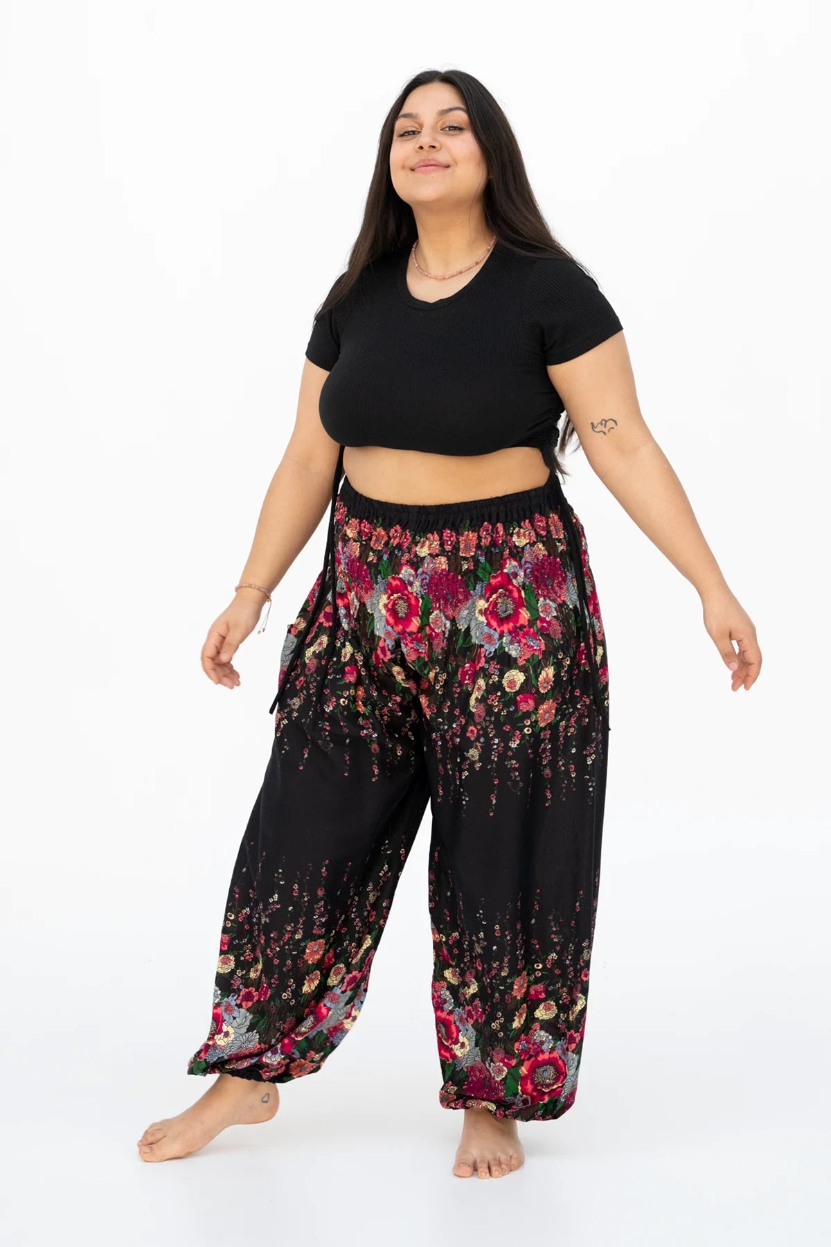 Sarouel tropical floral splendeur grande taille
