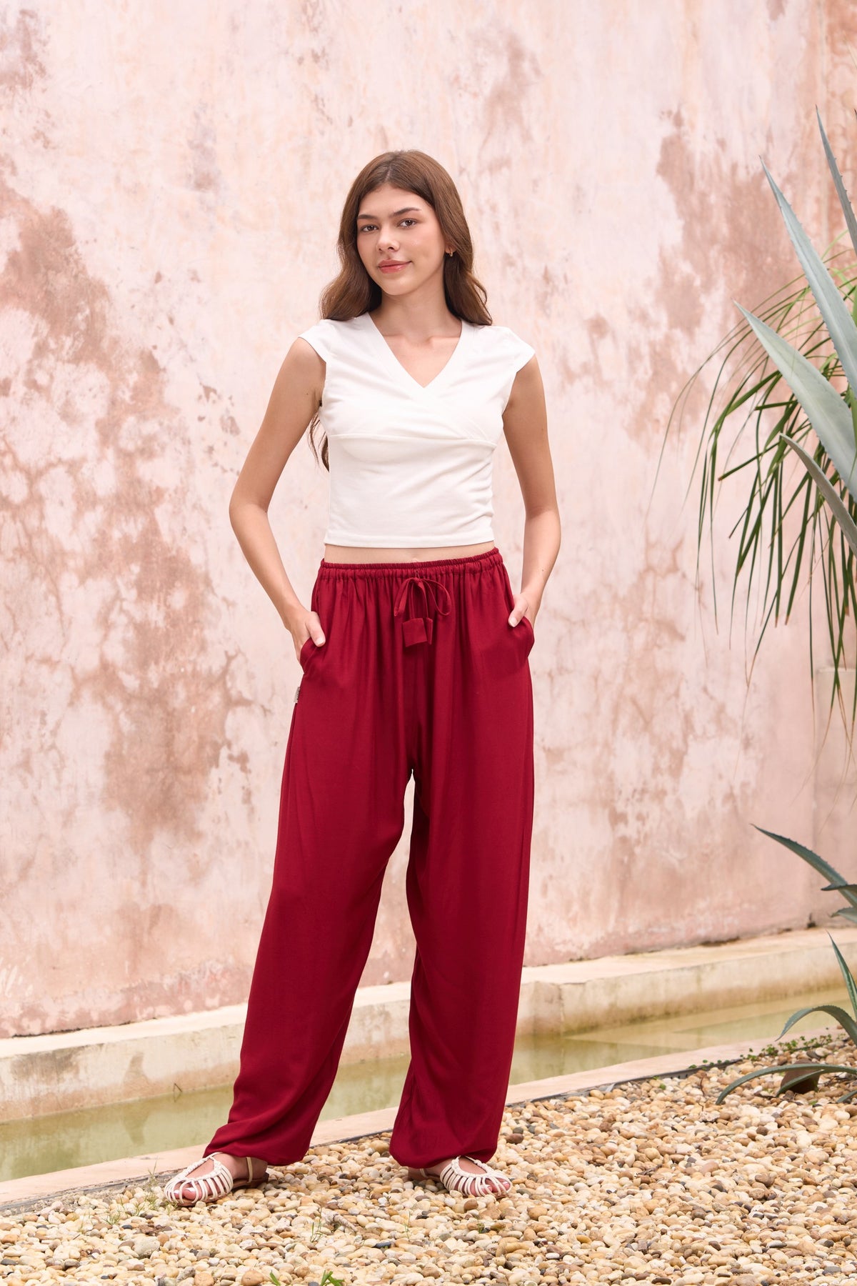 Chillerhose Weinrot
