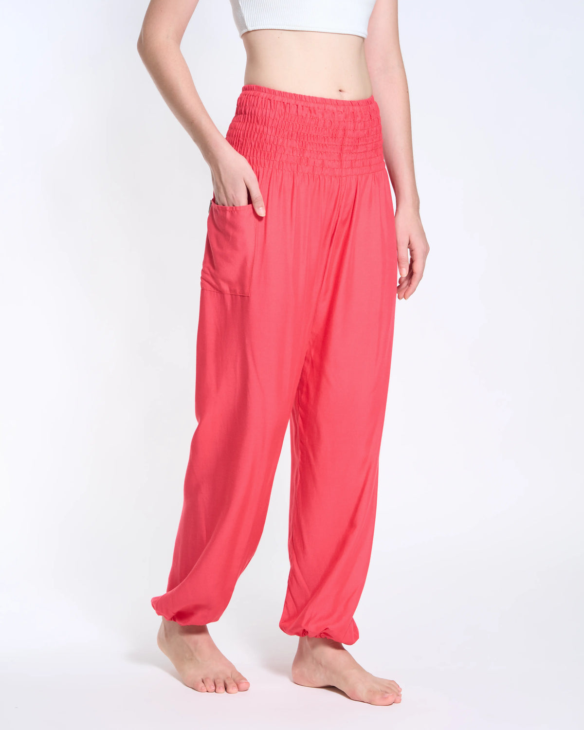 Harem pants raspberry red plus size