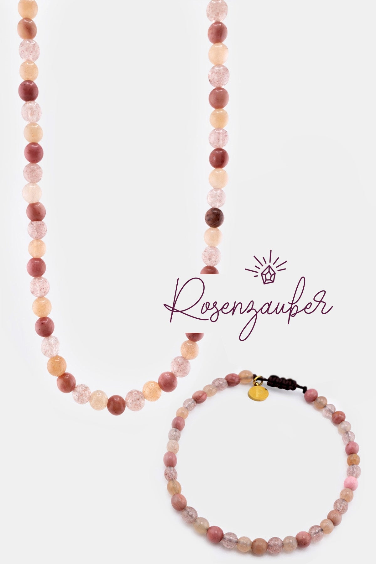 Set di gioielli magici con rosa