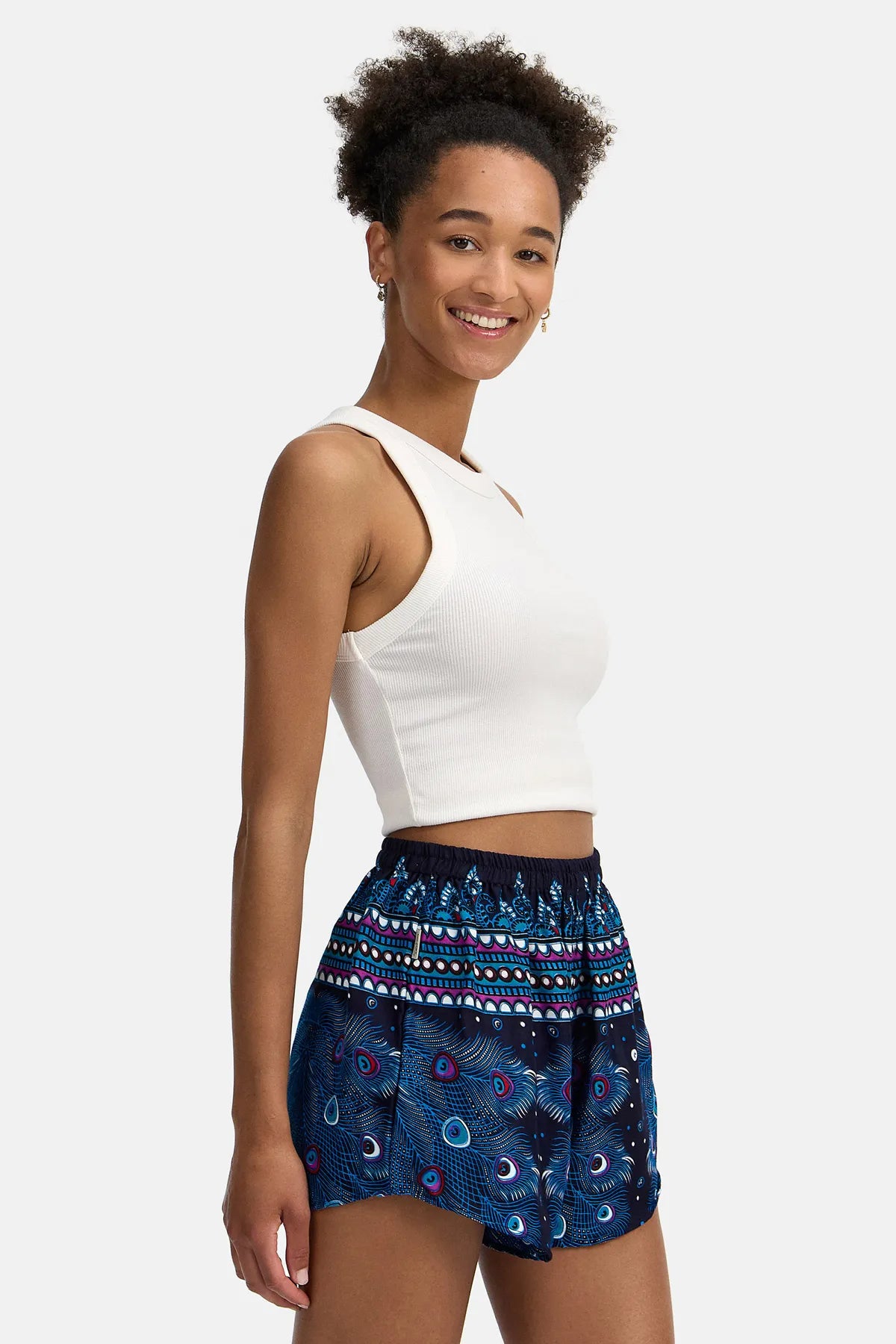 Calções Olho de Pavão Azul