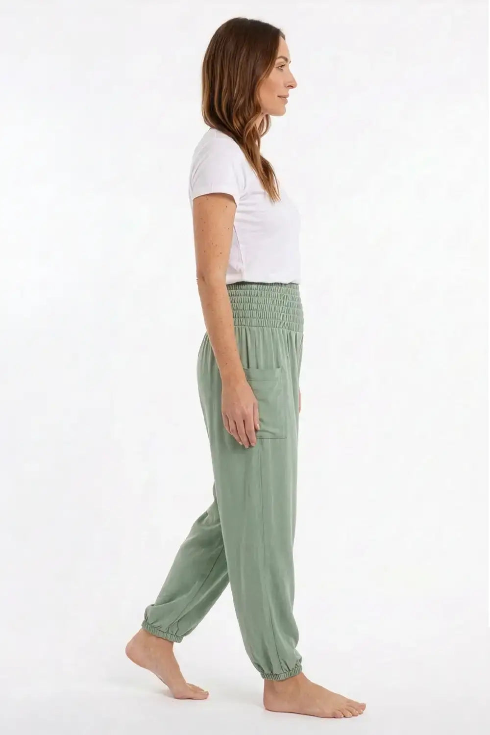 Harem pants sage green short version